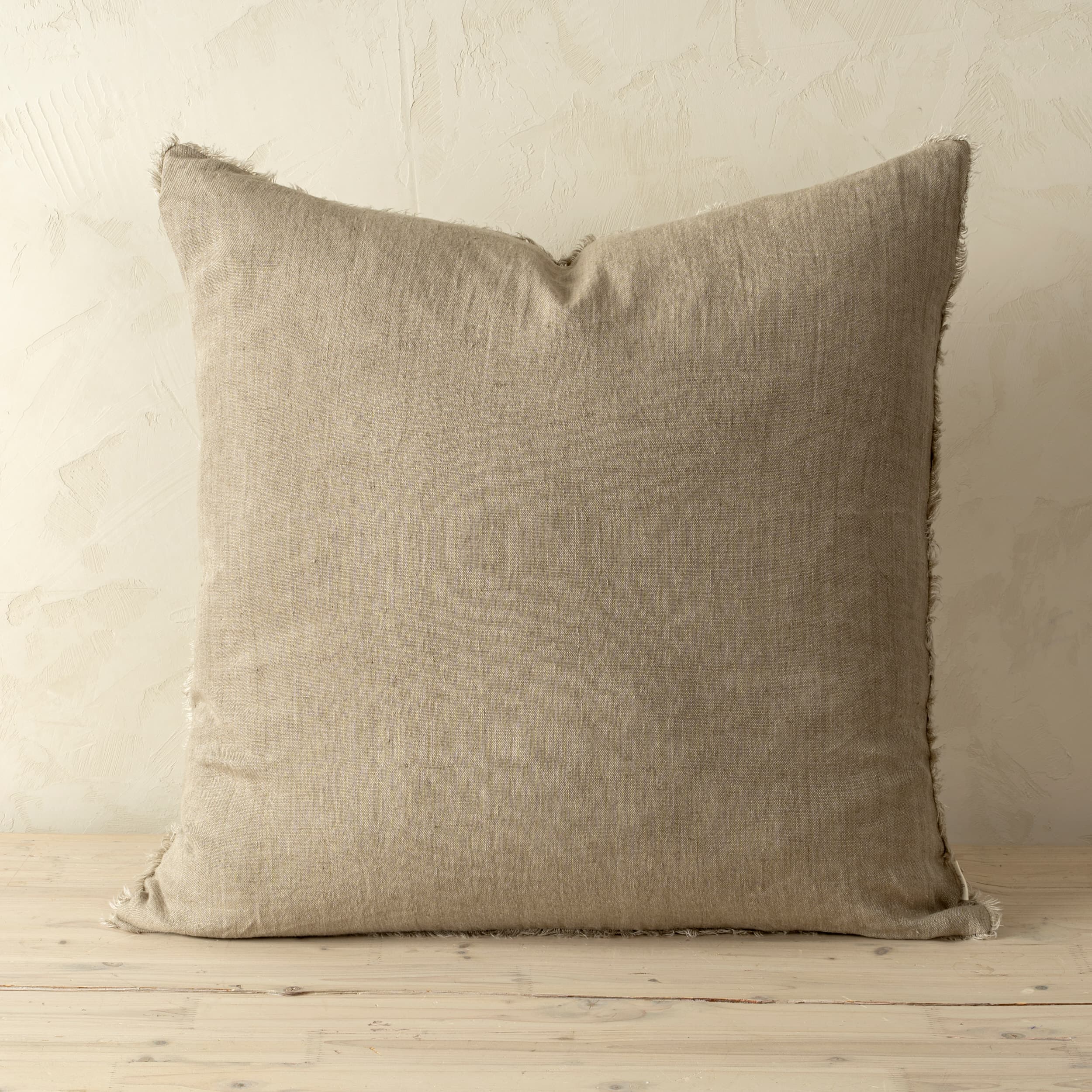 Lina 24x24 Sand Linen Decorative Pillow Cover — product photograph