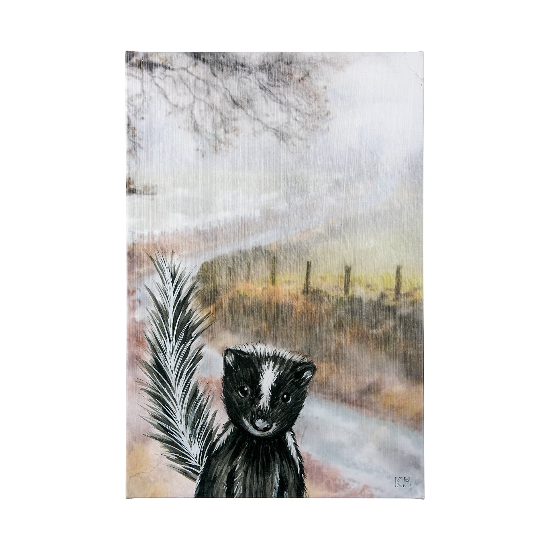 Country Skunk by Mercana Studio a Hand Embellished Textured Canvas — product photograph