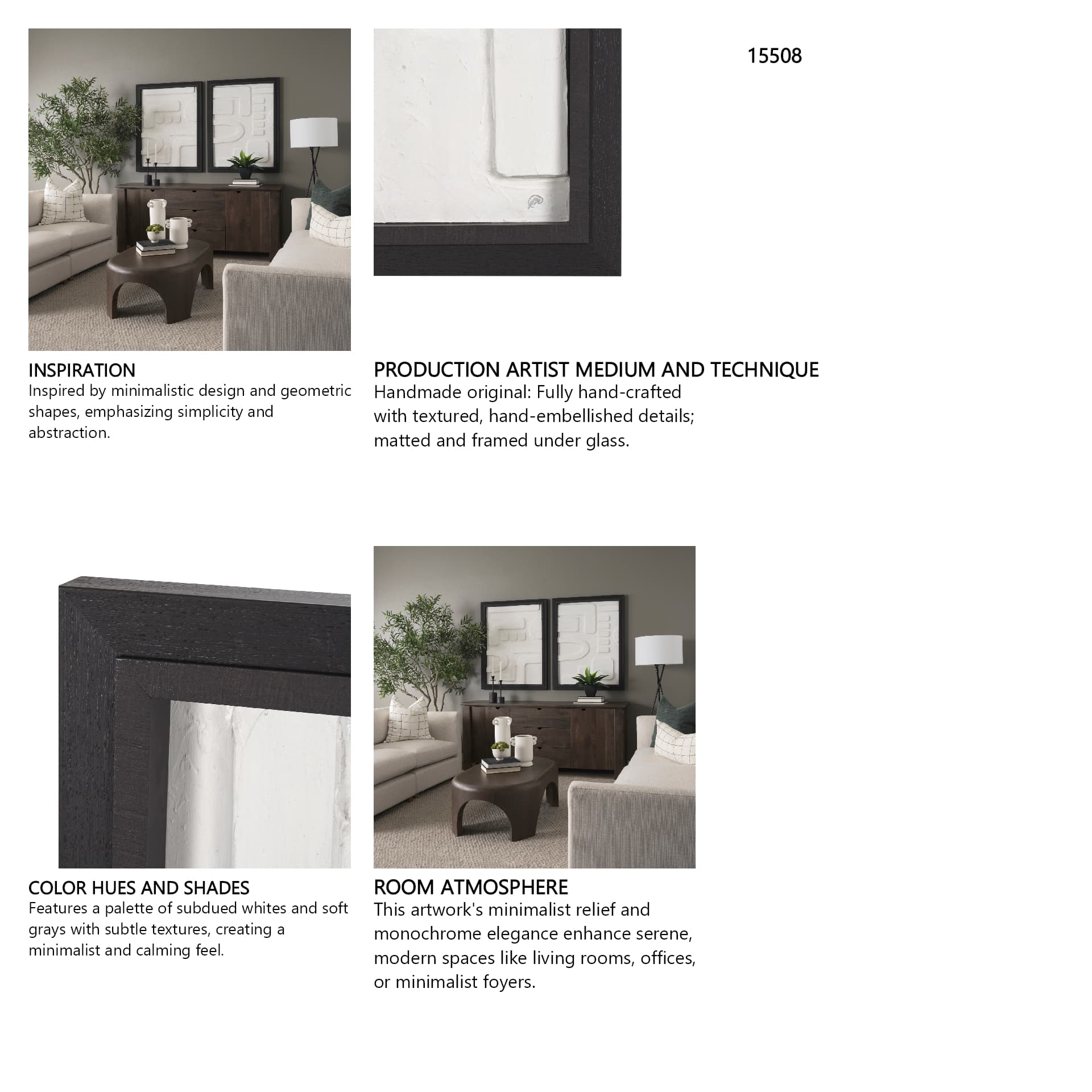 Passel I by Studio M a Framed handmade Original 3D Textured Artwork — in a styled room