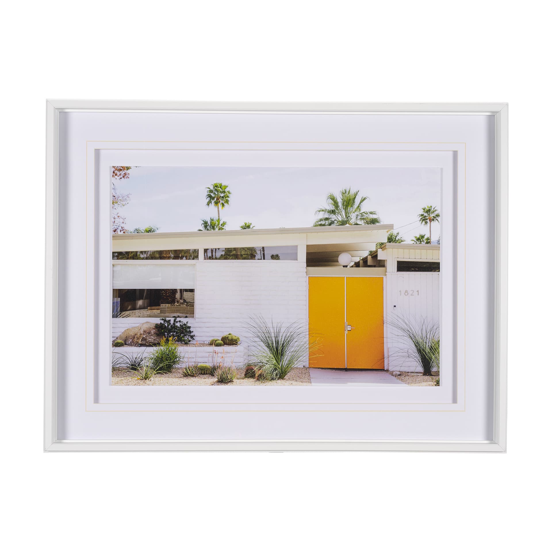 Palm Springs Villa by Irene Suchocki Hand Embellished Framed Photo Art Print Matted under Glass — product photograph