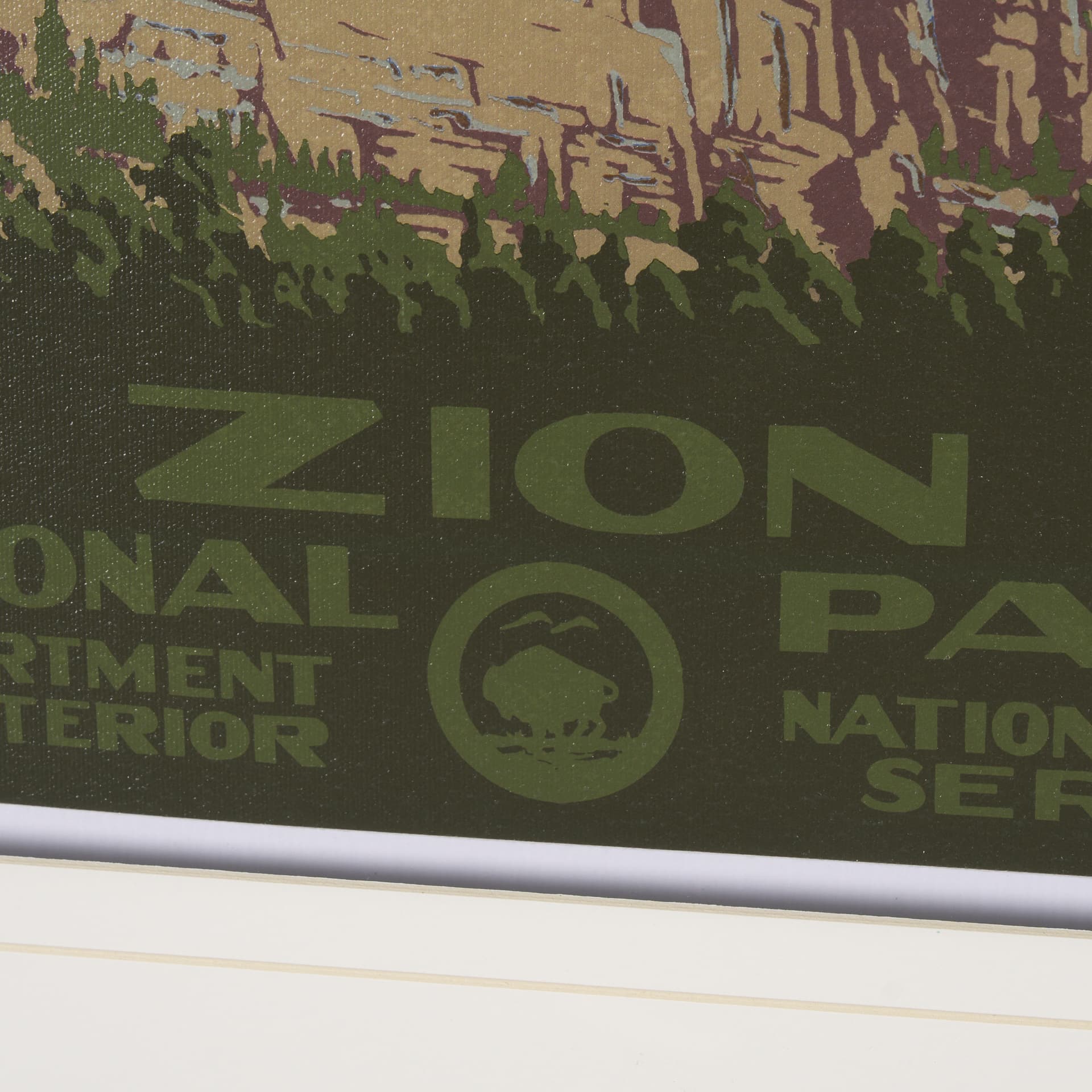 Zion National Park by The Vinatage Collection a Framed Art Print Matted under Glass — product photograph