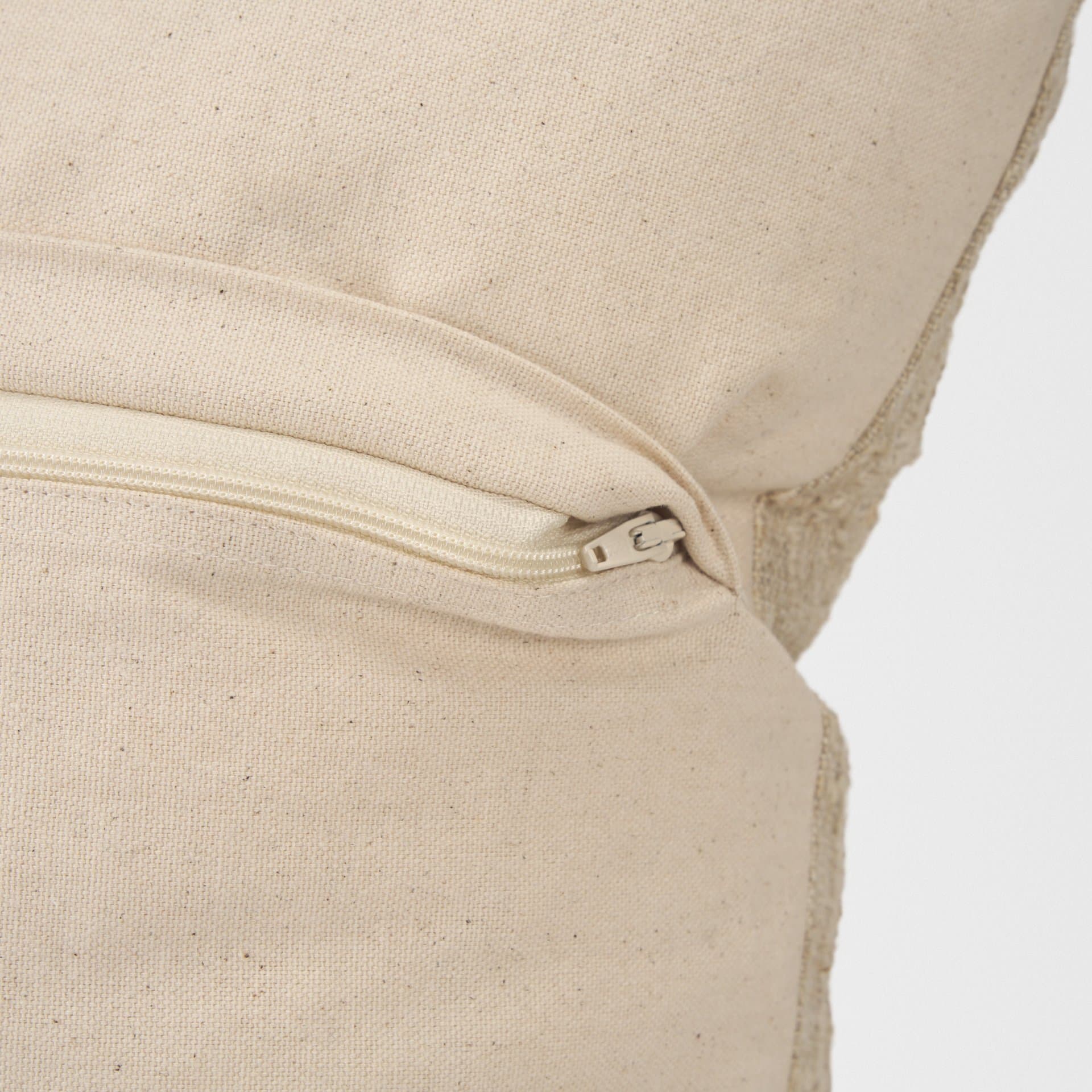 Jeren 22x22 Beige Cotton Linen Square Pillow Cover w/Down Filler — product photograph