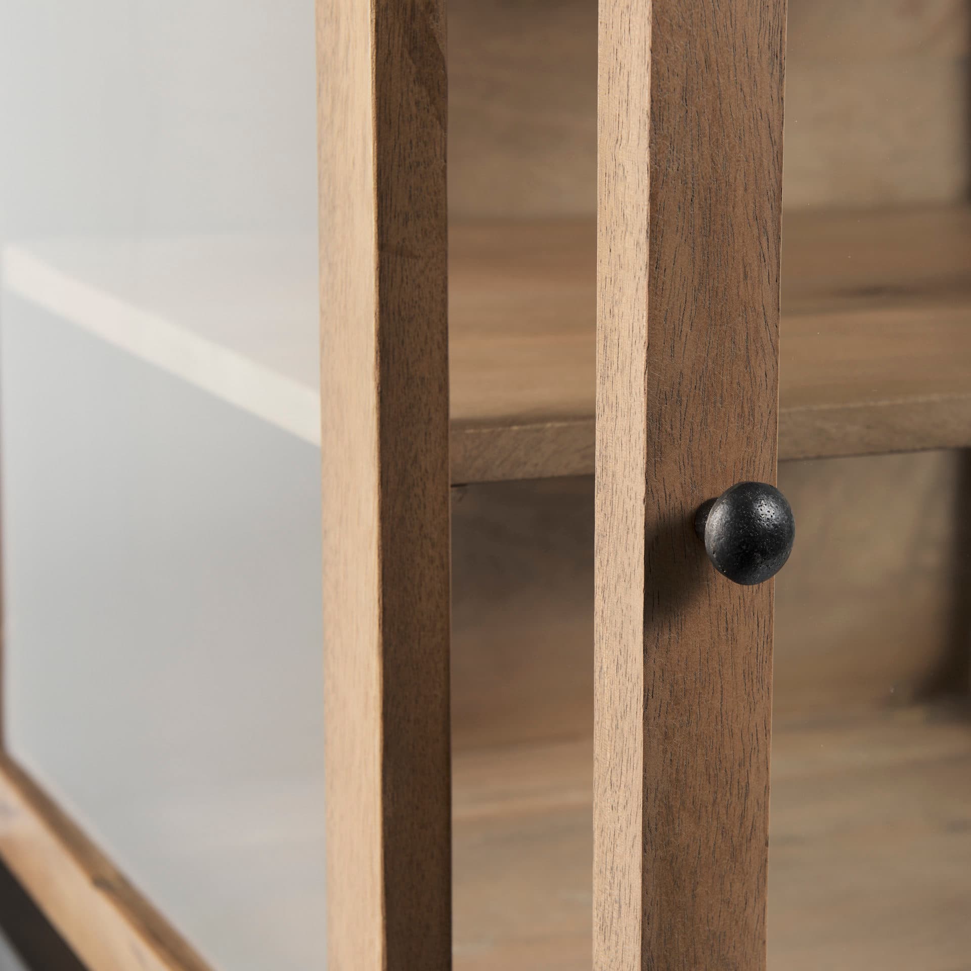 Arelius 20L x 18W x 26H Light Brown Wood W/ Black Metal Frame End/Side Table — product photograph