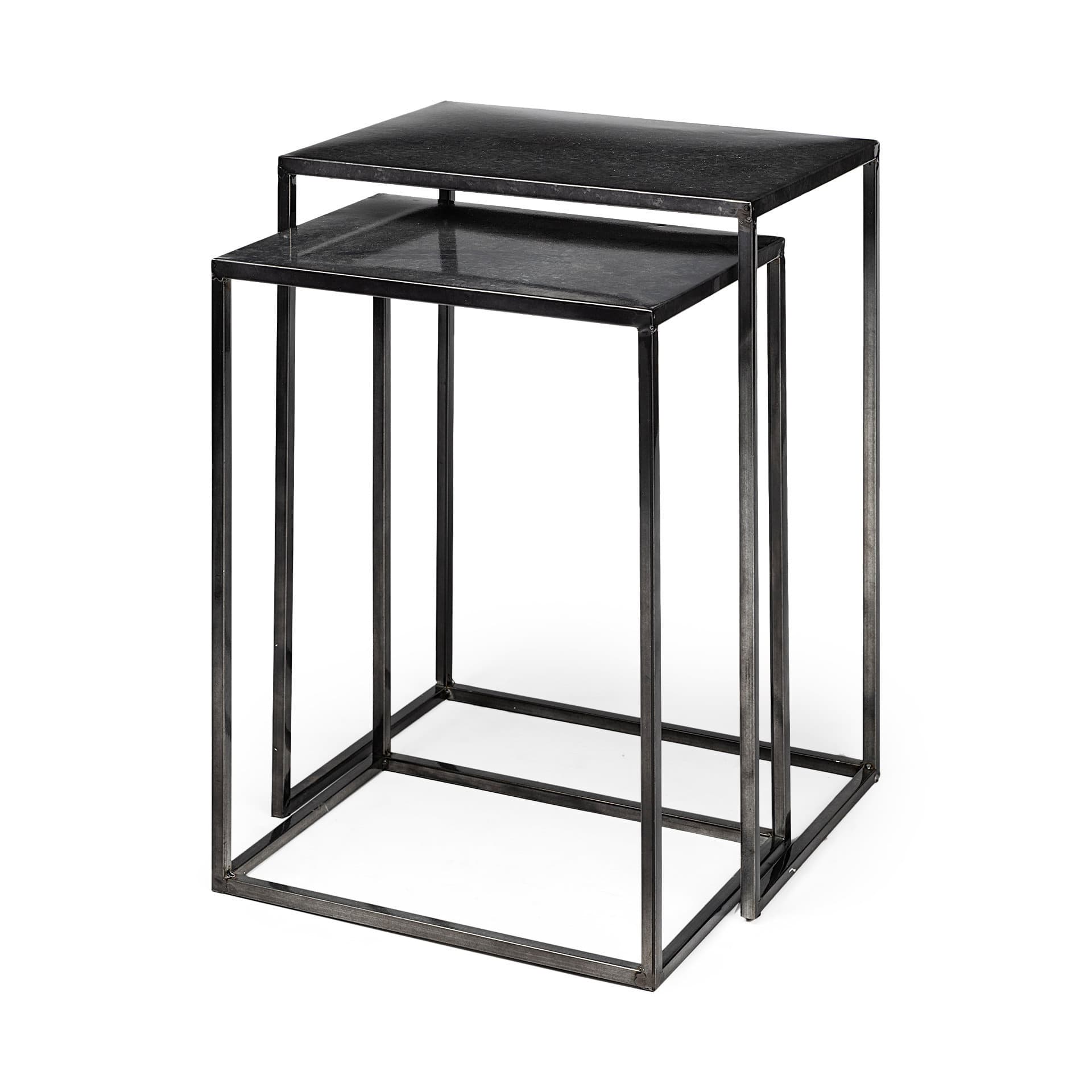 Kasey (Set of 2) 17.7L x 12.6W x 24.4H Galvanized Metal Nesting Accent Tables — product photograph