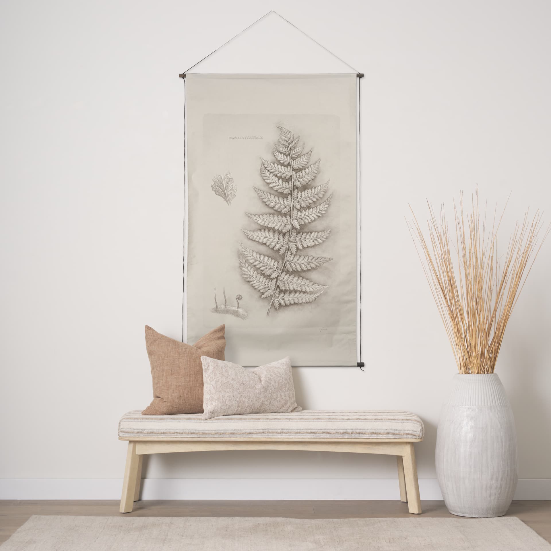 Fern Study II (Davallia Fejeensis) by Mercana Studio a Hand Embellished Framed Art Print — in a styled room