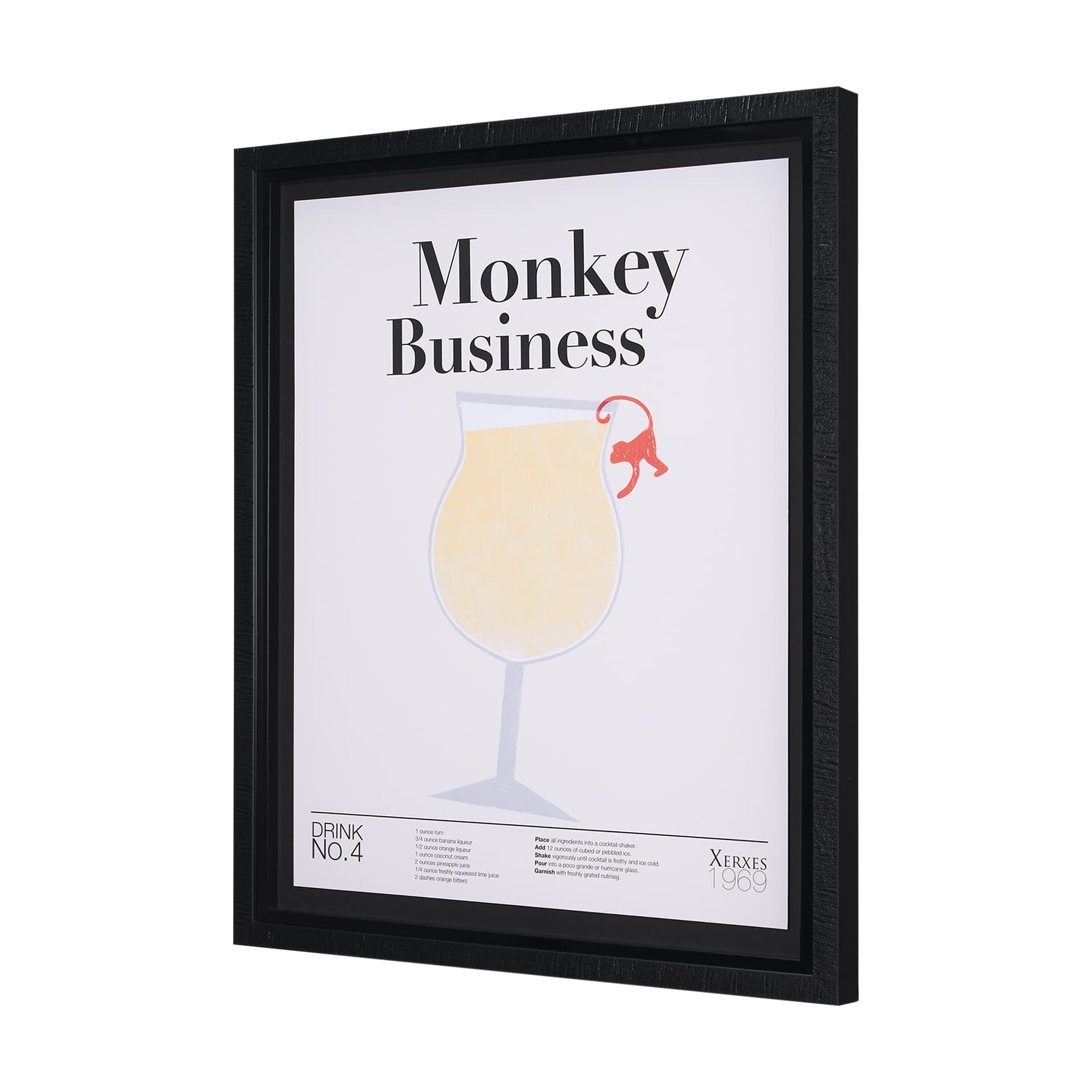 Monkey Business by Mercana Studio a Hand Embellished Textured Framed Art Print Matted under Glass — product photograph