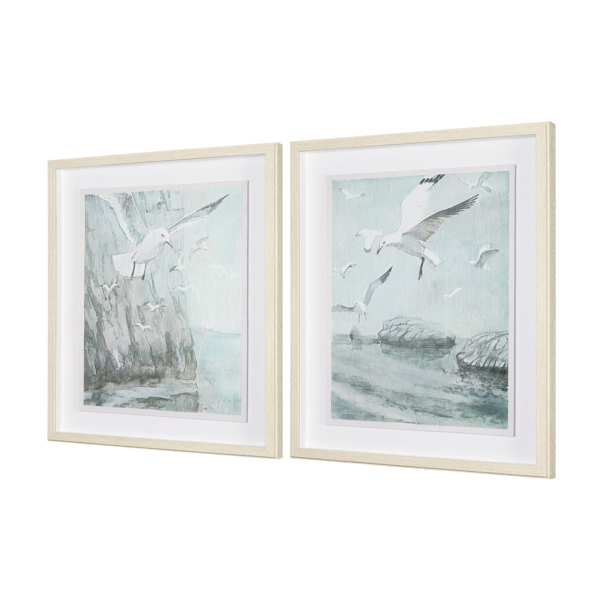 Storm is Coming (Set of 2) Seagulls by Melody Ducharme a Hand Embellished Framed Print under Glass — product photograph