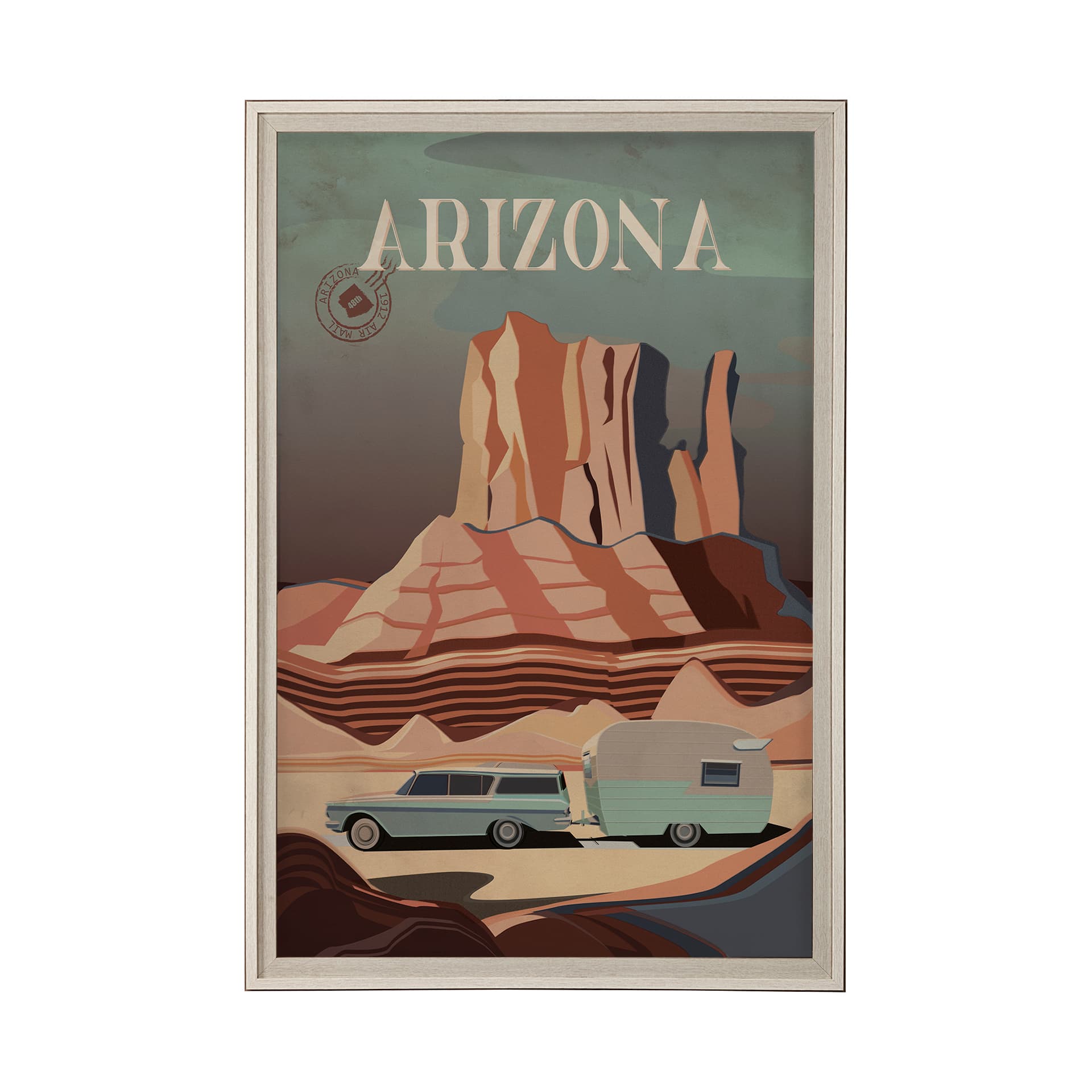 Arizona Go USA (XL) by Mercana Studio a Hand Embellished Decograph Framed Art Print under Glass — product photograph