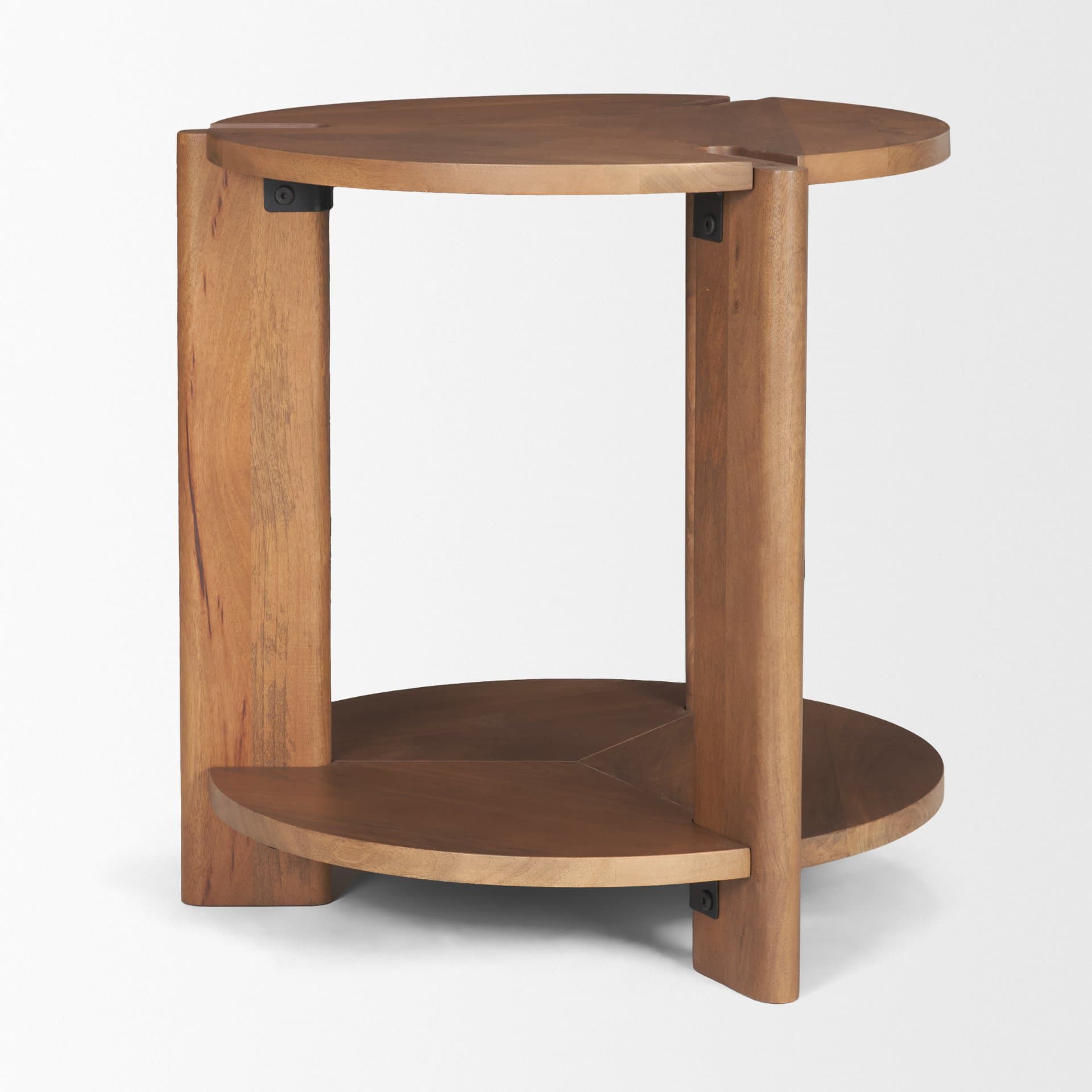 Hisako Mid Brown Open Round Accent Table — product photograph
