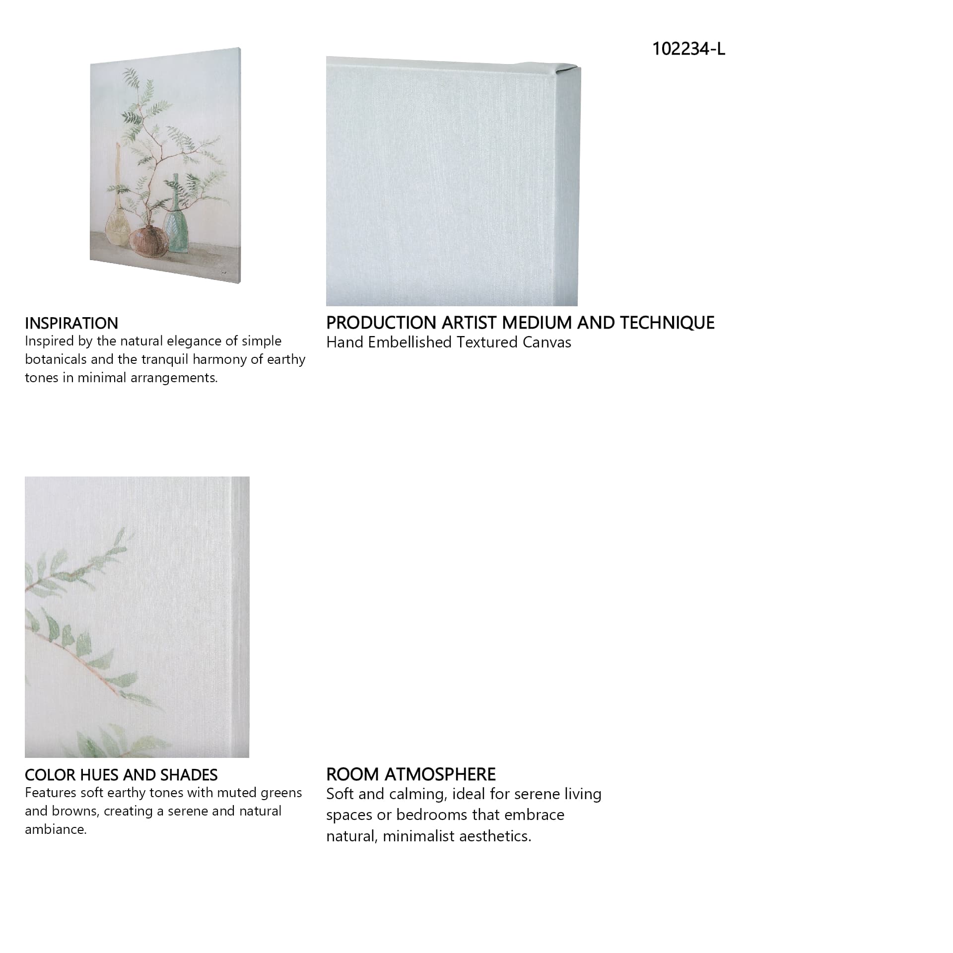 Boho Branches I by Mercana Studio a Hand Embellished Textured Canvas — in a styled room