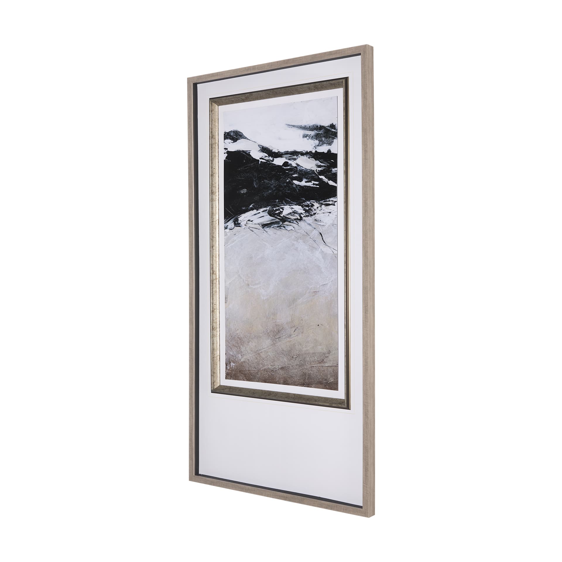 Black Strokes I by Mercana Studio a Hand Embellished Textured Framed Art Print Matted under Glass — product photograph