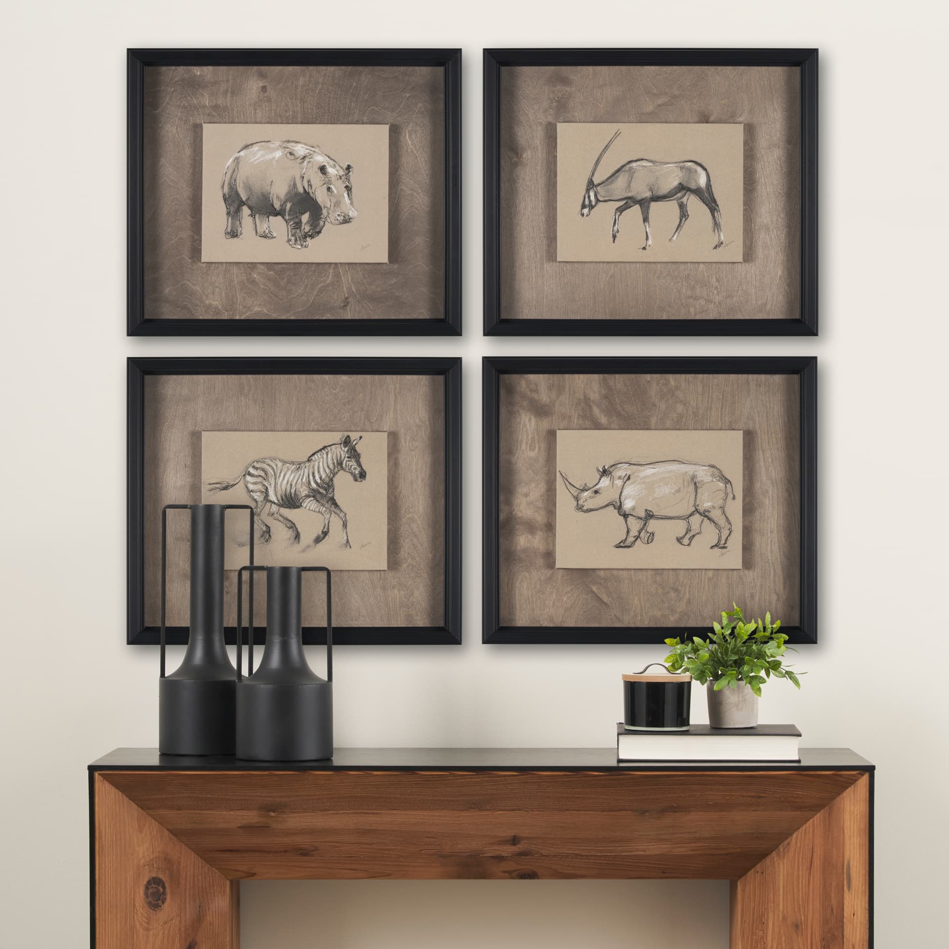 African Animal Study III by Mercana Studio a Hand Embellished Framed Art Print — in a styled room