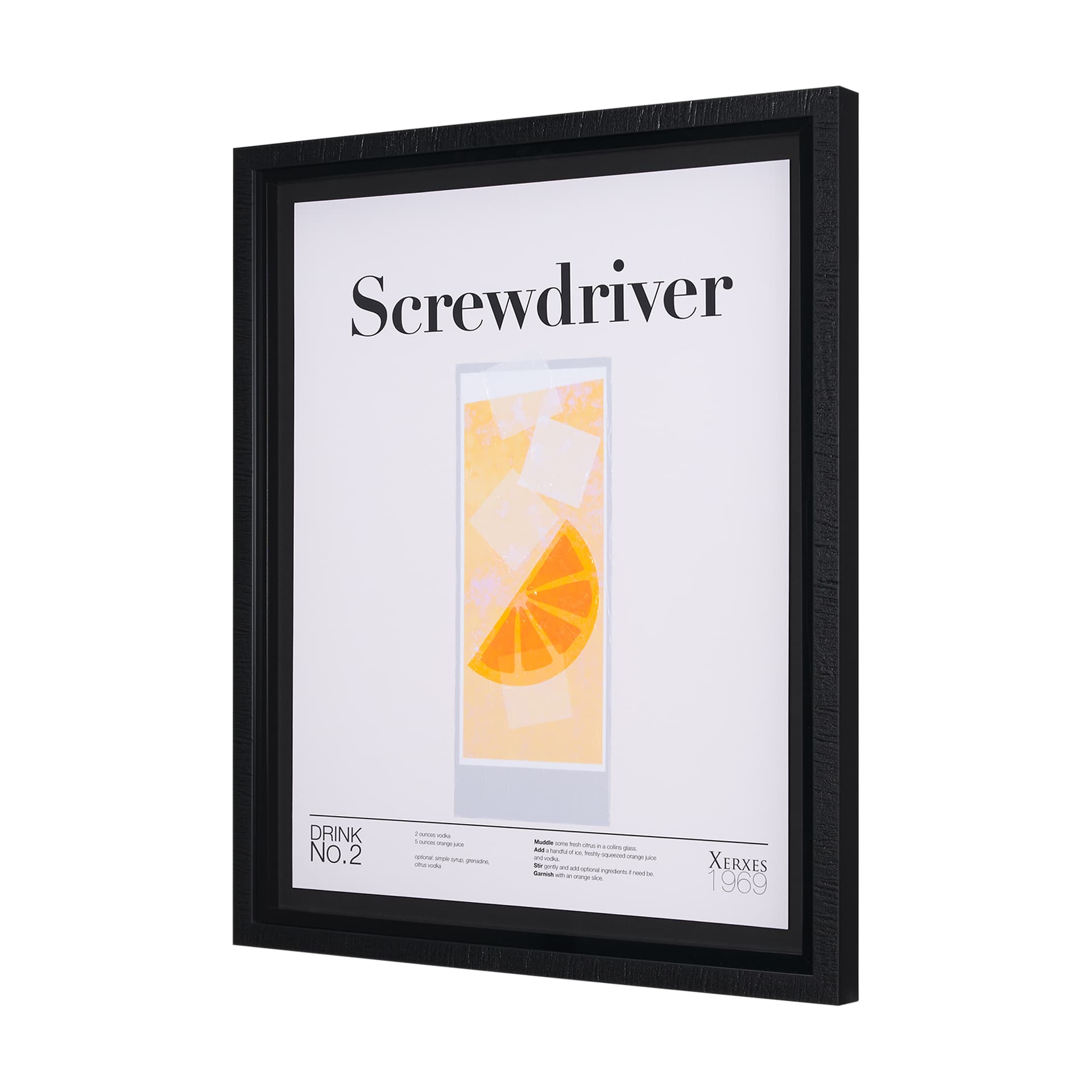 Screwdriver by Mercana Studio a Hand Embellished Textured Framed Art Print Matted under Glass — product photograph