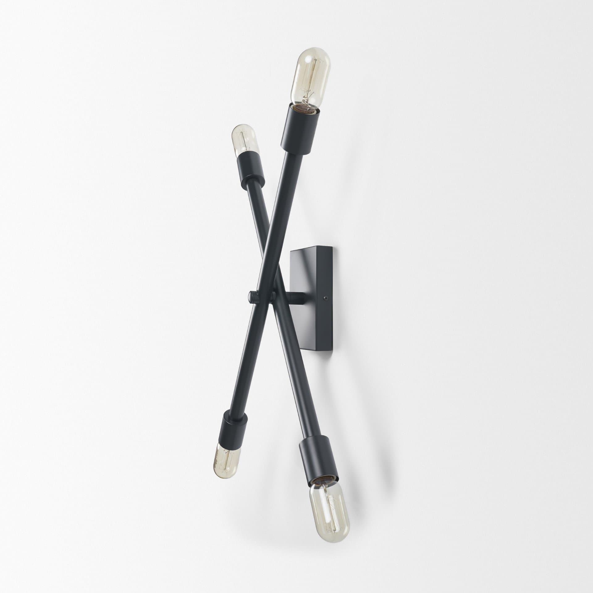 Xendi 4x25 Black Toned Metal Sputnik Wall Sconce — product photograph