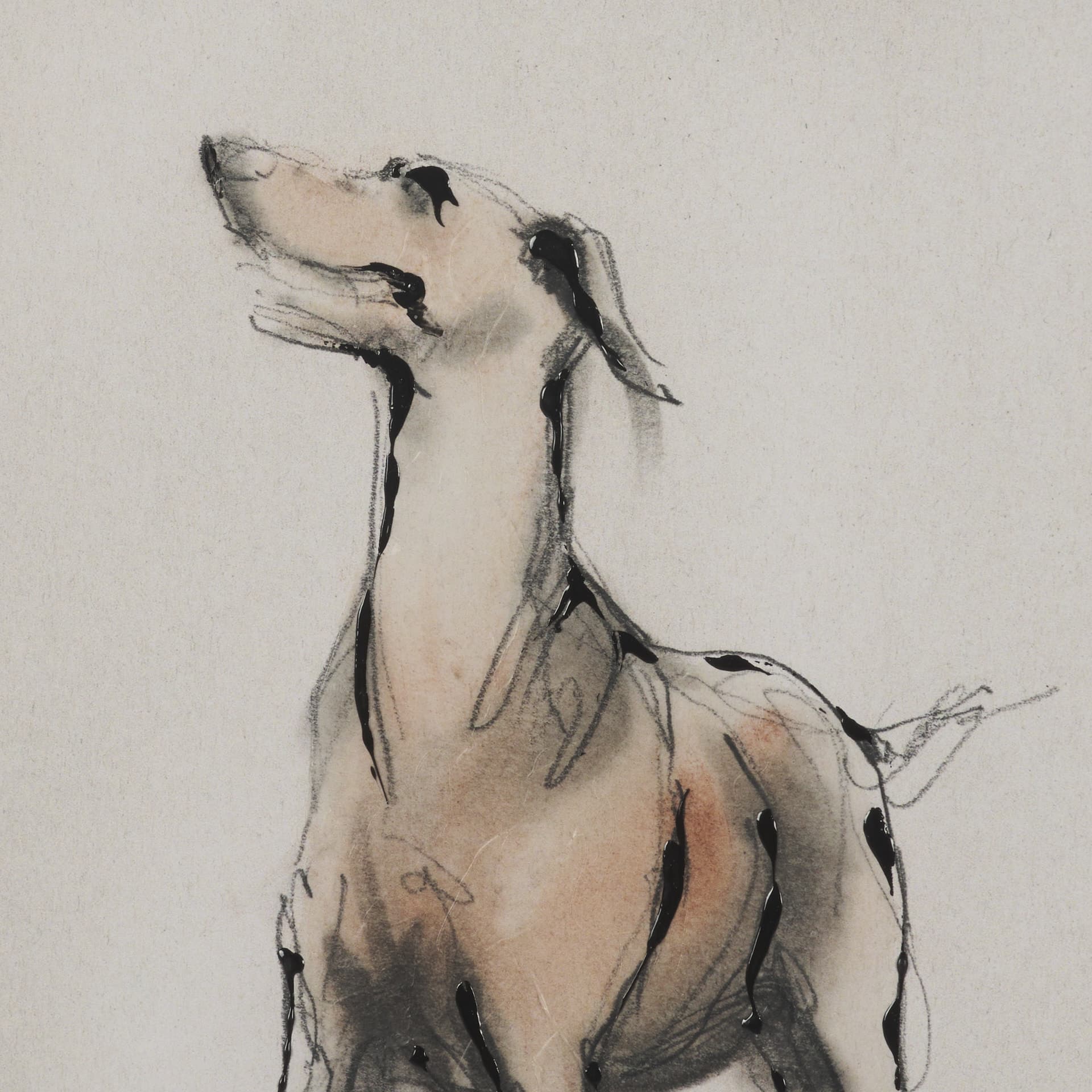 Playful Pup II by Mercana Studio Hand Embelished Framed Artwork Matted under Glass — product photograph