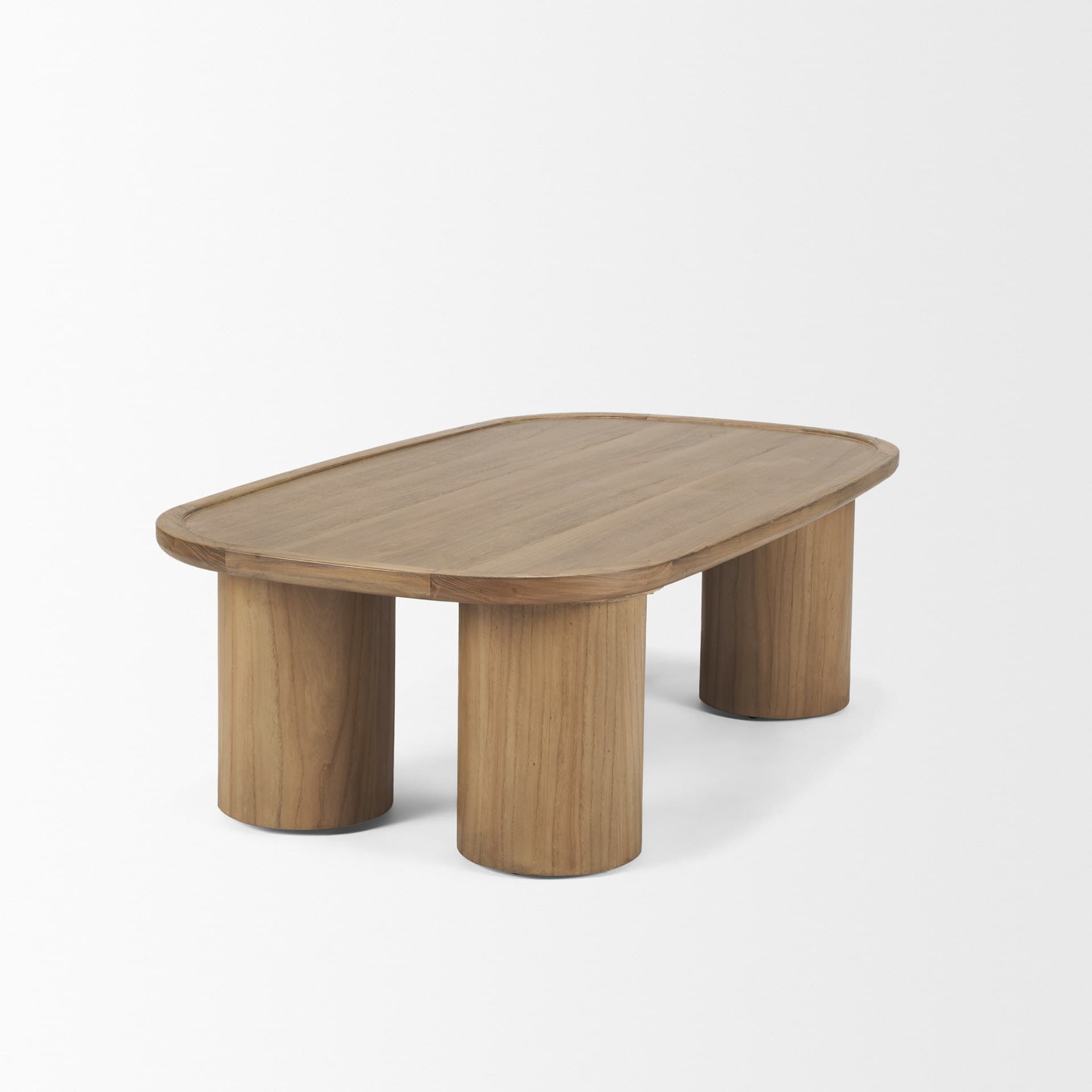 Tavi Rectangular Natural Brown w/ Column Legs Coffee Table — product photograph