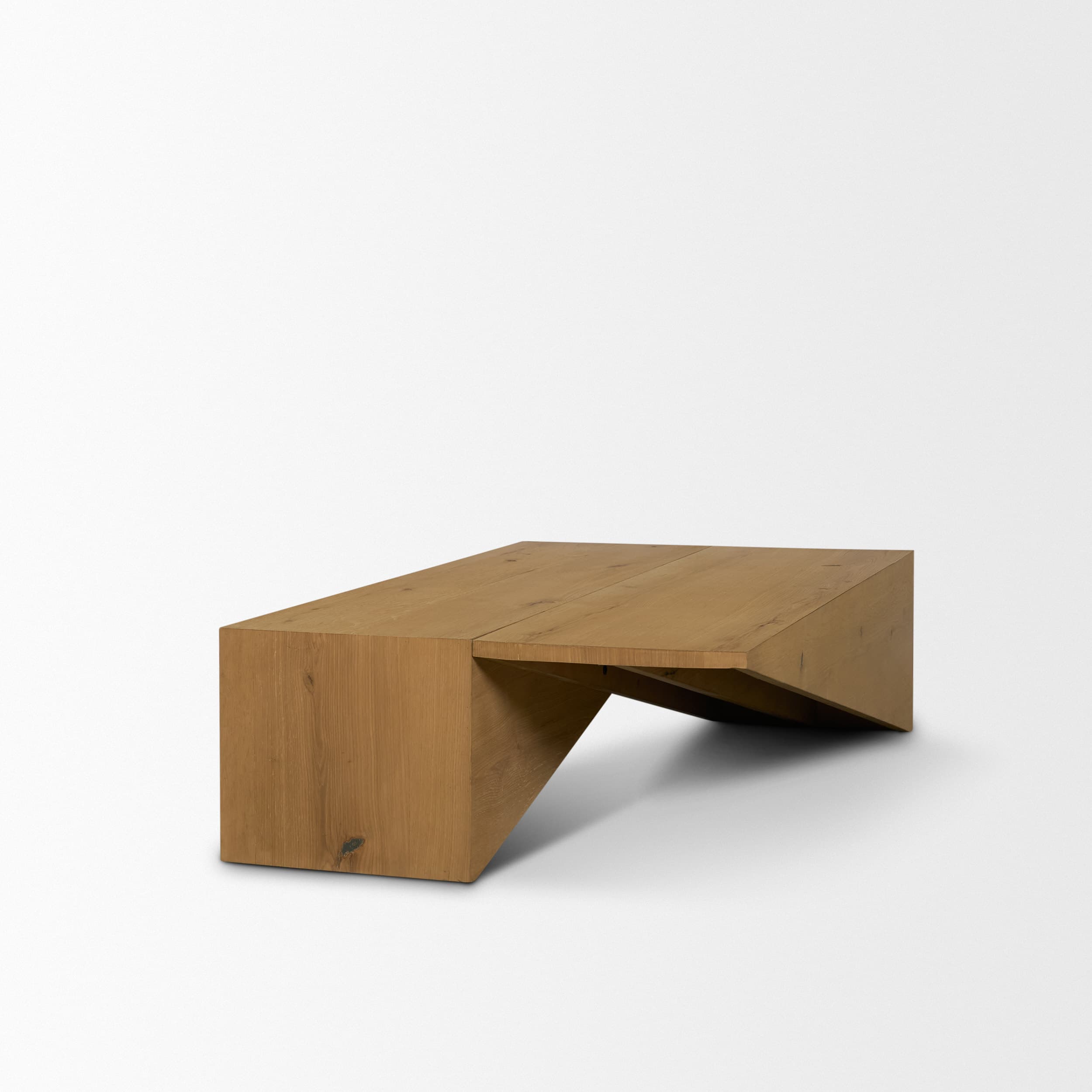 West Light Brown Oak Wood Rectangular Coffee Table — product photograph