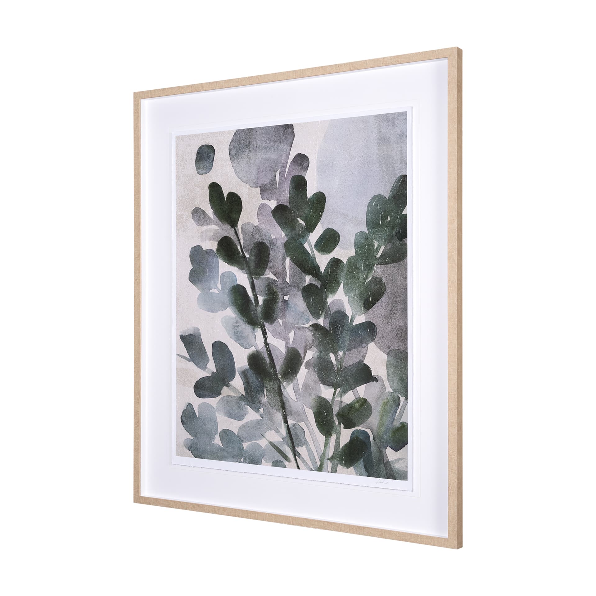 Summer Foliage II by Mercana Studio a Hand Embellished Textured Framed Art Print Matted under Glass — product photograph