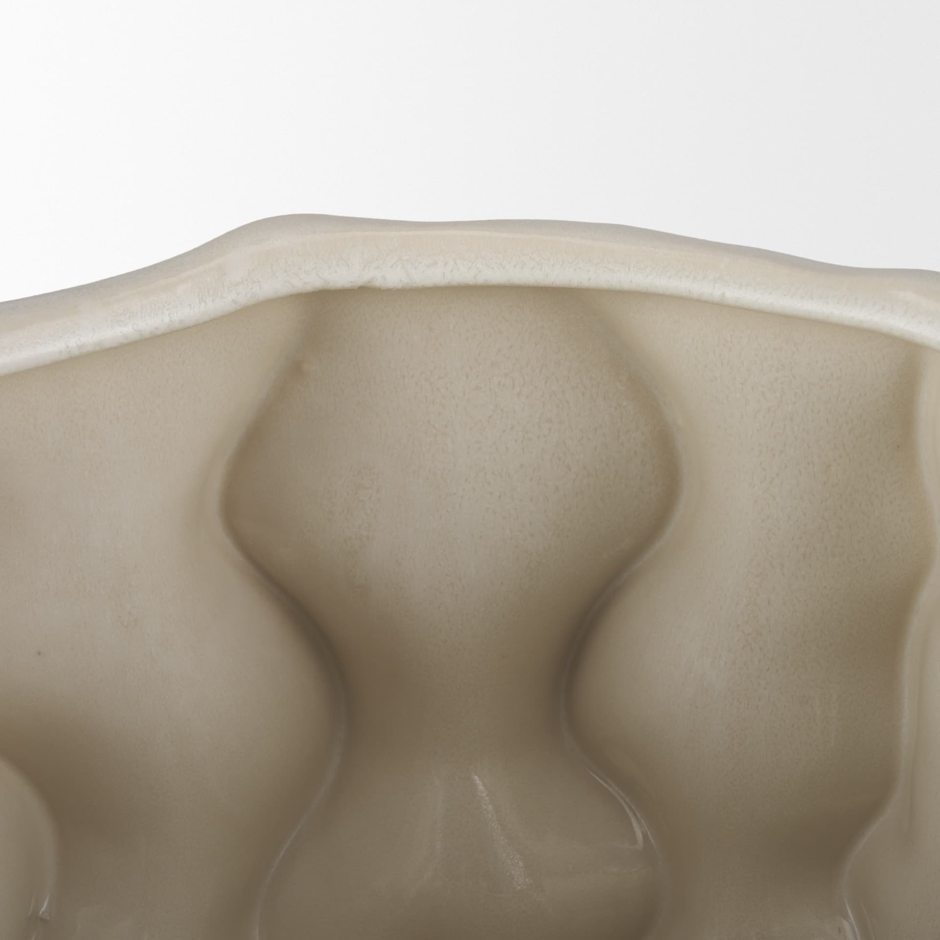 Vahn Sculptural Cream Glazed Decorative Ceramic Bowl — product photograph