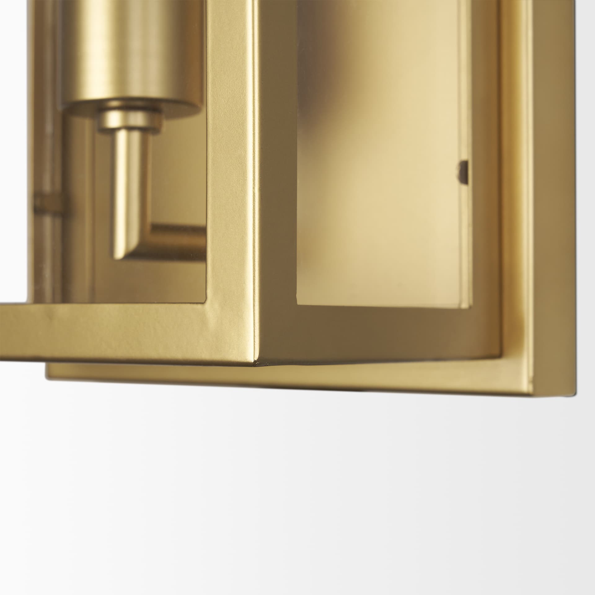 Cairn Brushed Gold Metal w/ Glass 1-Light Wall Sconce — product photograph
