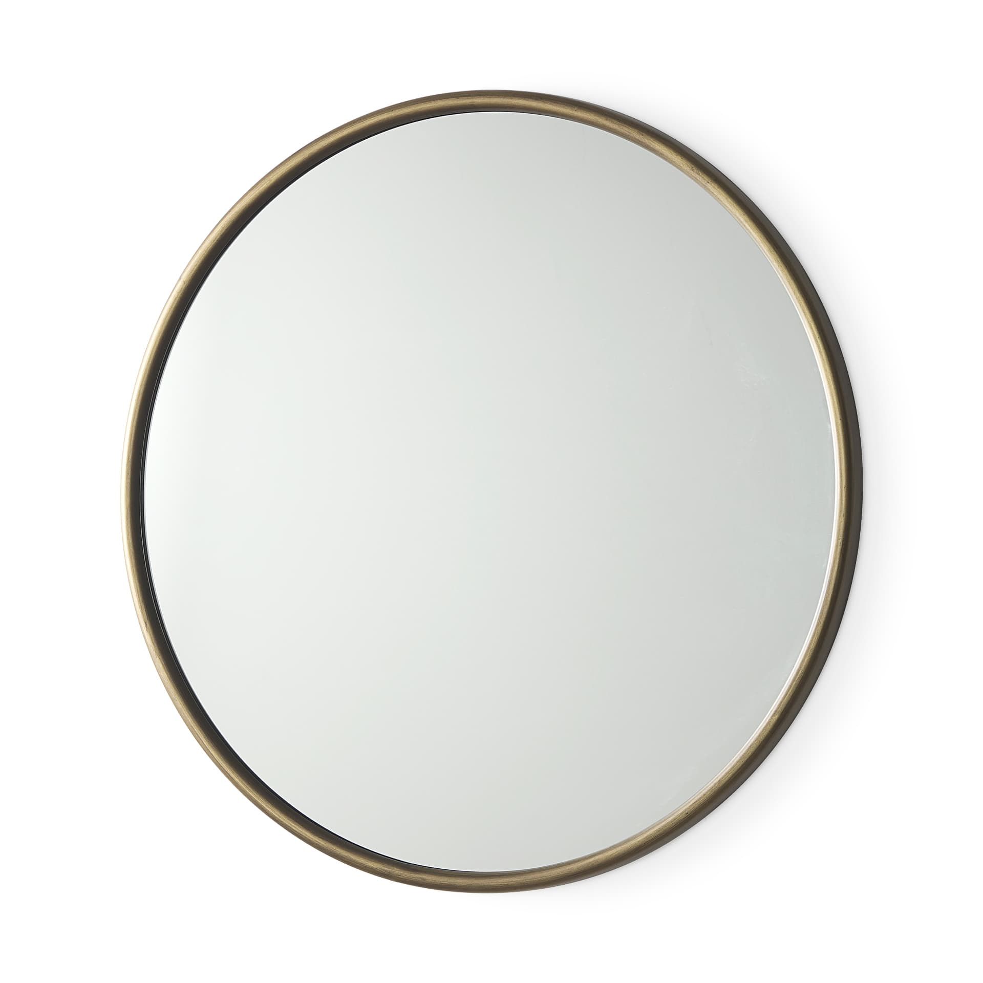 Piper 35.8L x 1.0W x 35.8H Small Gold Metal Round Wall Mirror — product photograph