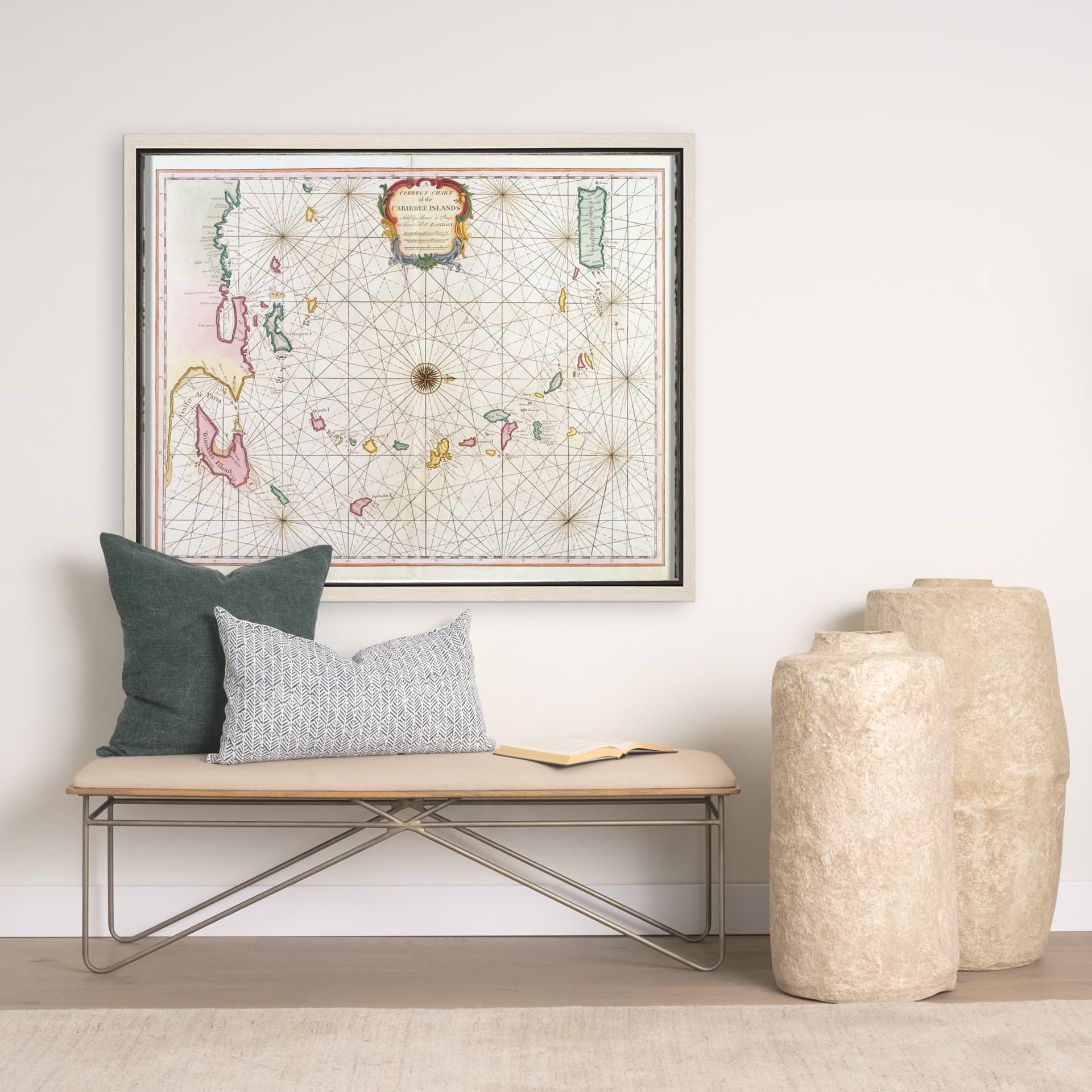 The Caribbean Islands, 1715-1750 by Mercana Studio a Hand Embellished Textured Framed Art Print — product photograph