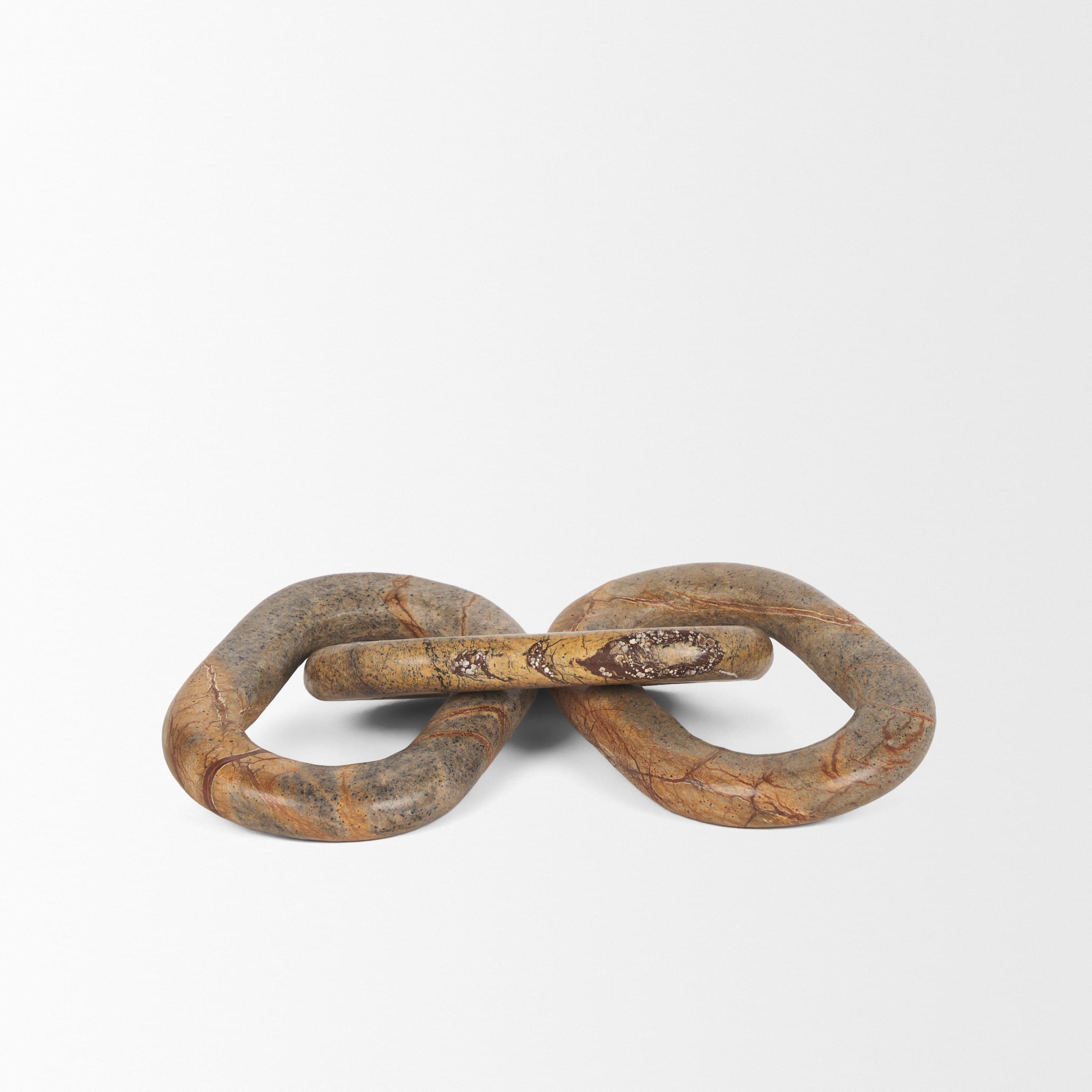 Reinir Red-Brown Marble Chain Link Decorative Object — product photograph