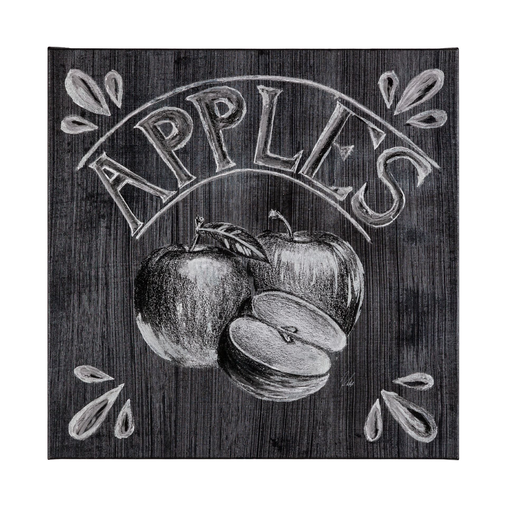 Farm Fresh Apples by Mercana Studio a Hand Embellished Textured Canvas — product photograph