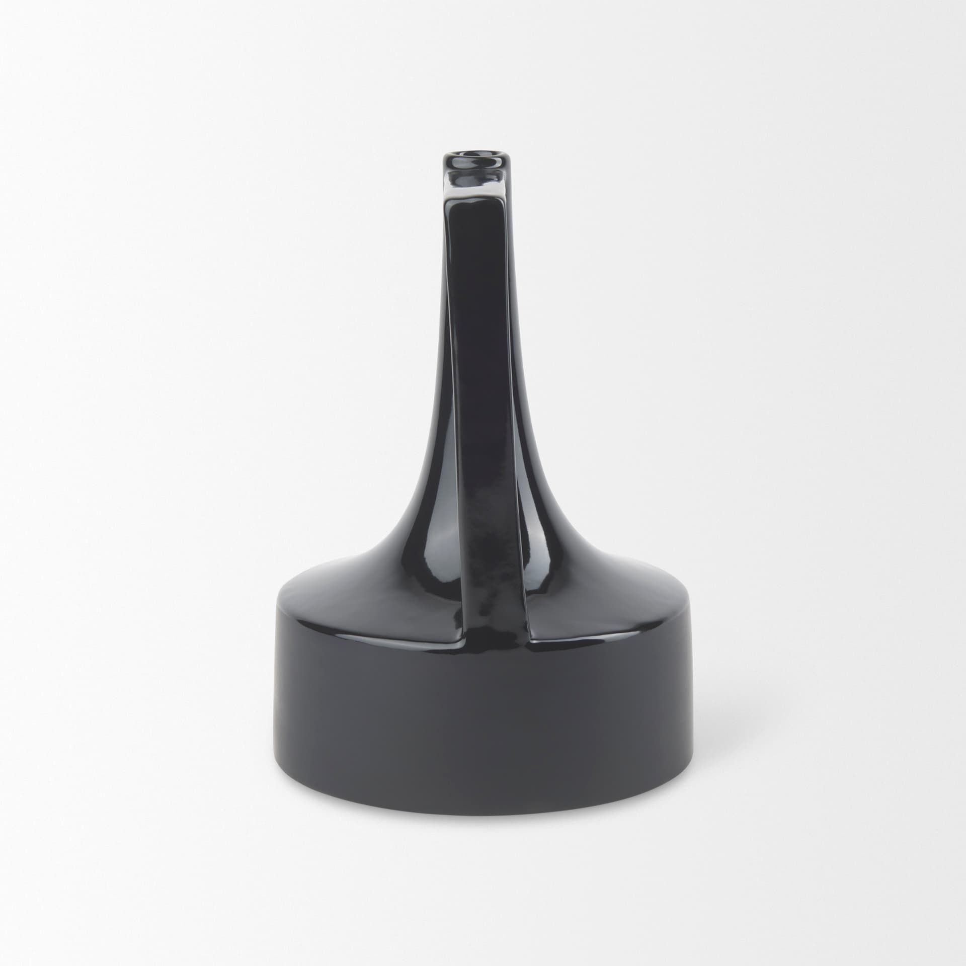 Burton 11.6H Medium Glossy and Matte Black Ceramic Jug Vase — product photograph