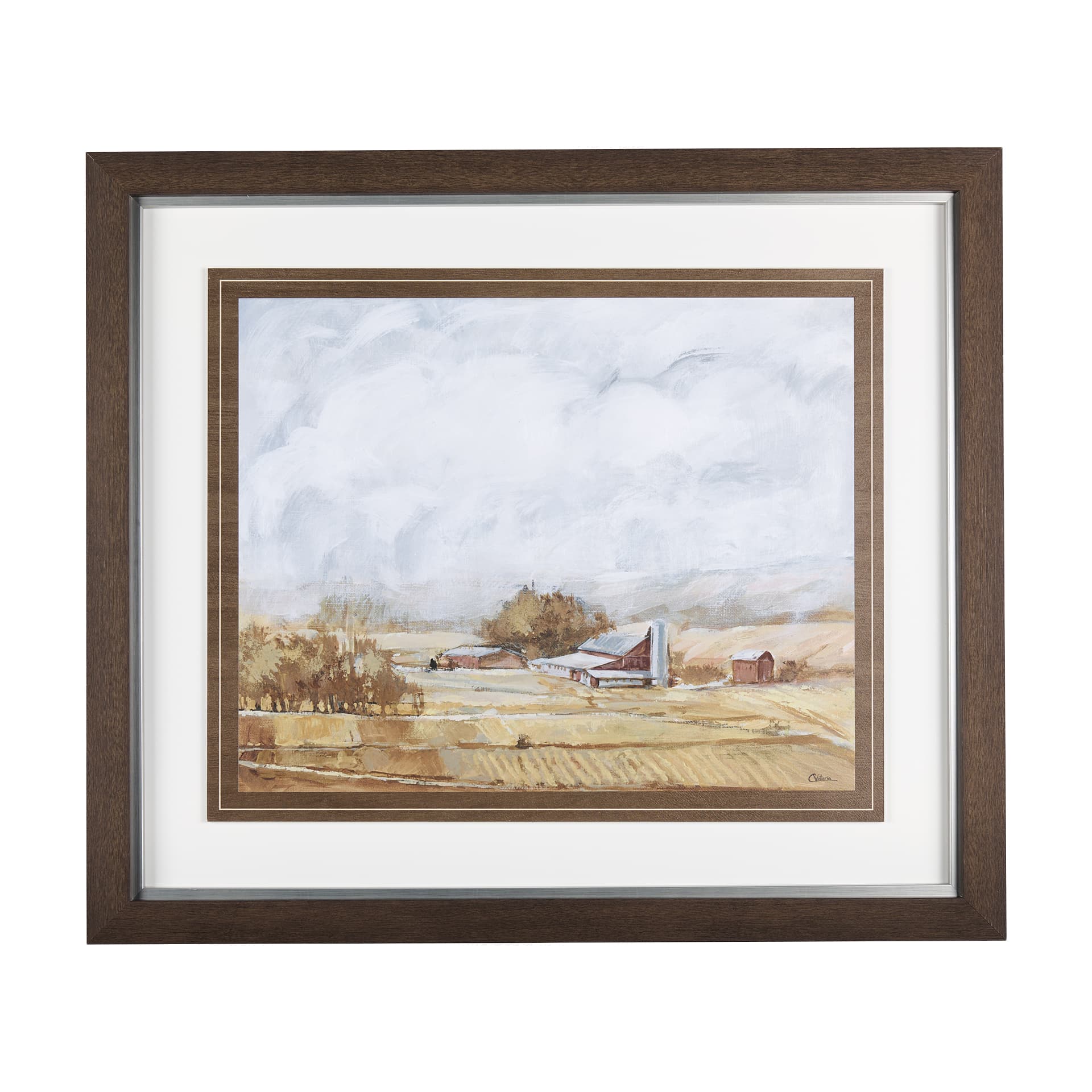Farmland View II by Mercana Studio a Hand Embellished Textured Framed Art Print — product photograph