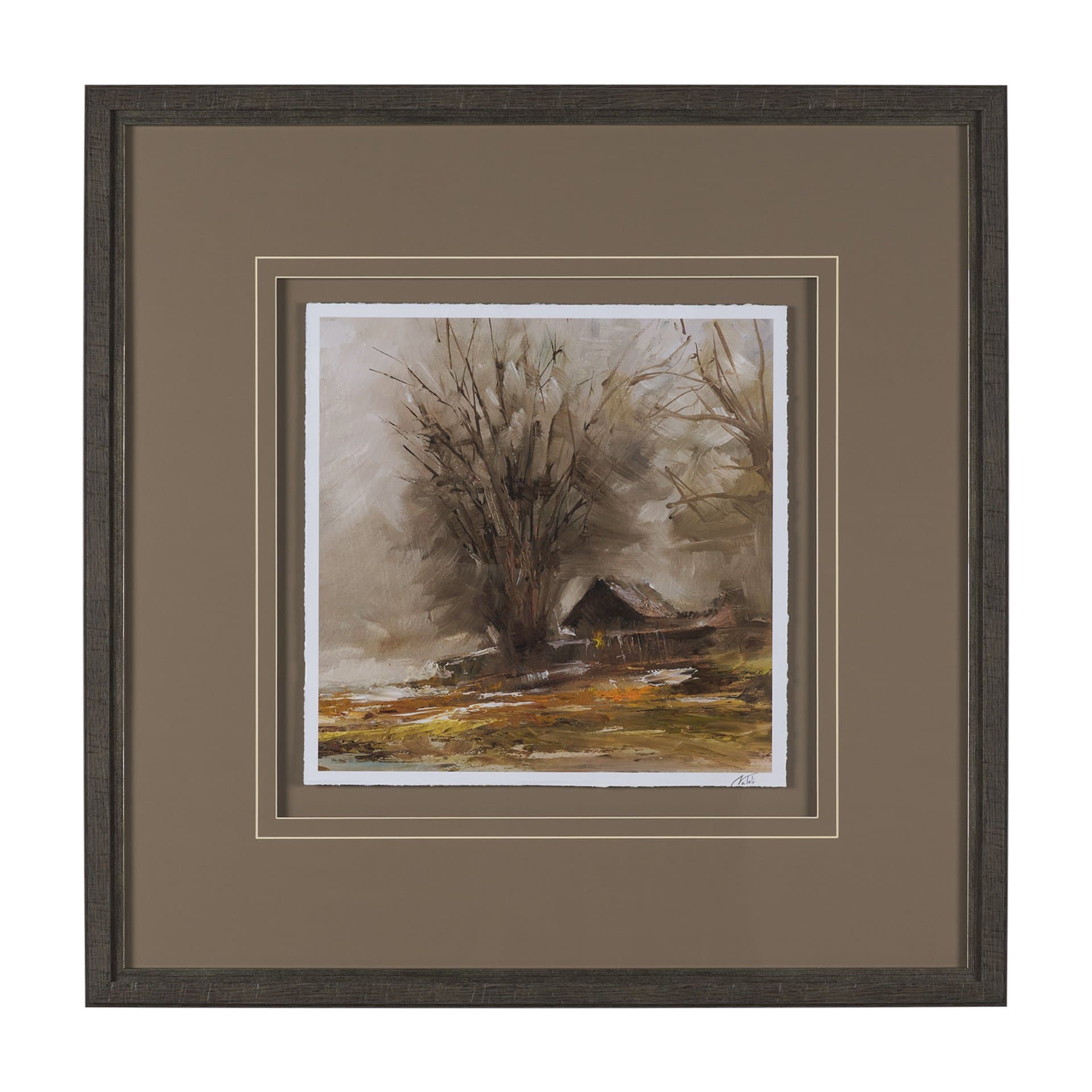 Autumn in the Village II by Mercana Studio Textured Framed Artwork Matted under Glass — product photograph