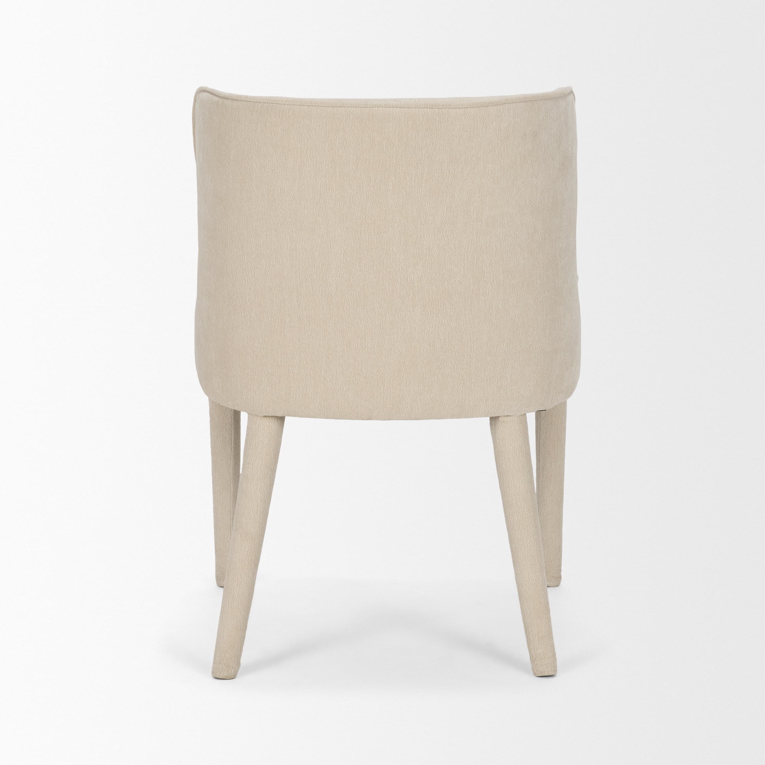 Nolan Wingback Dining Side Chair | Cream Chenille w/ Tapered Wood — product photograph