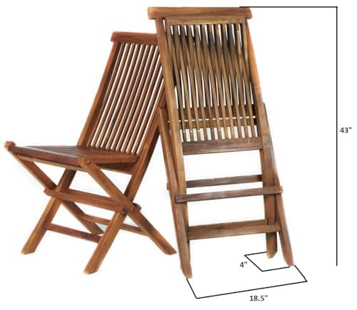 Folding Chair Set with White Cushions TF22-2-W — product photograph