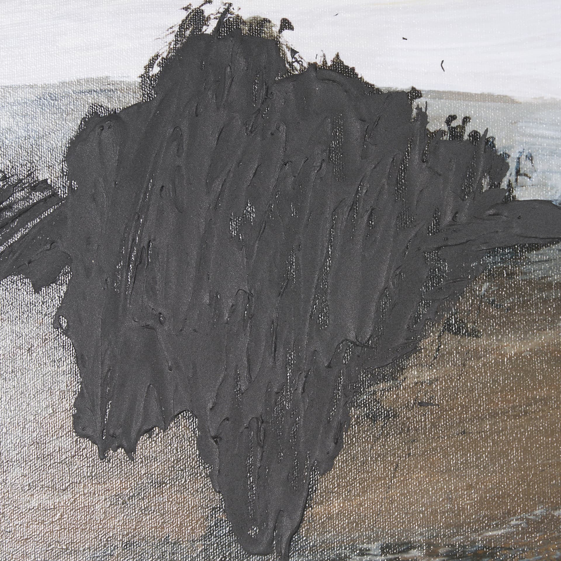 Cloudy Day II by Mercana Studio a Hand Embellished Textured Framed Art Print — product photograph