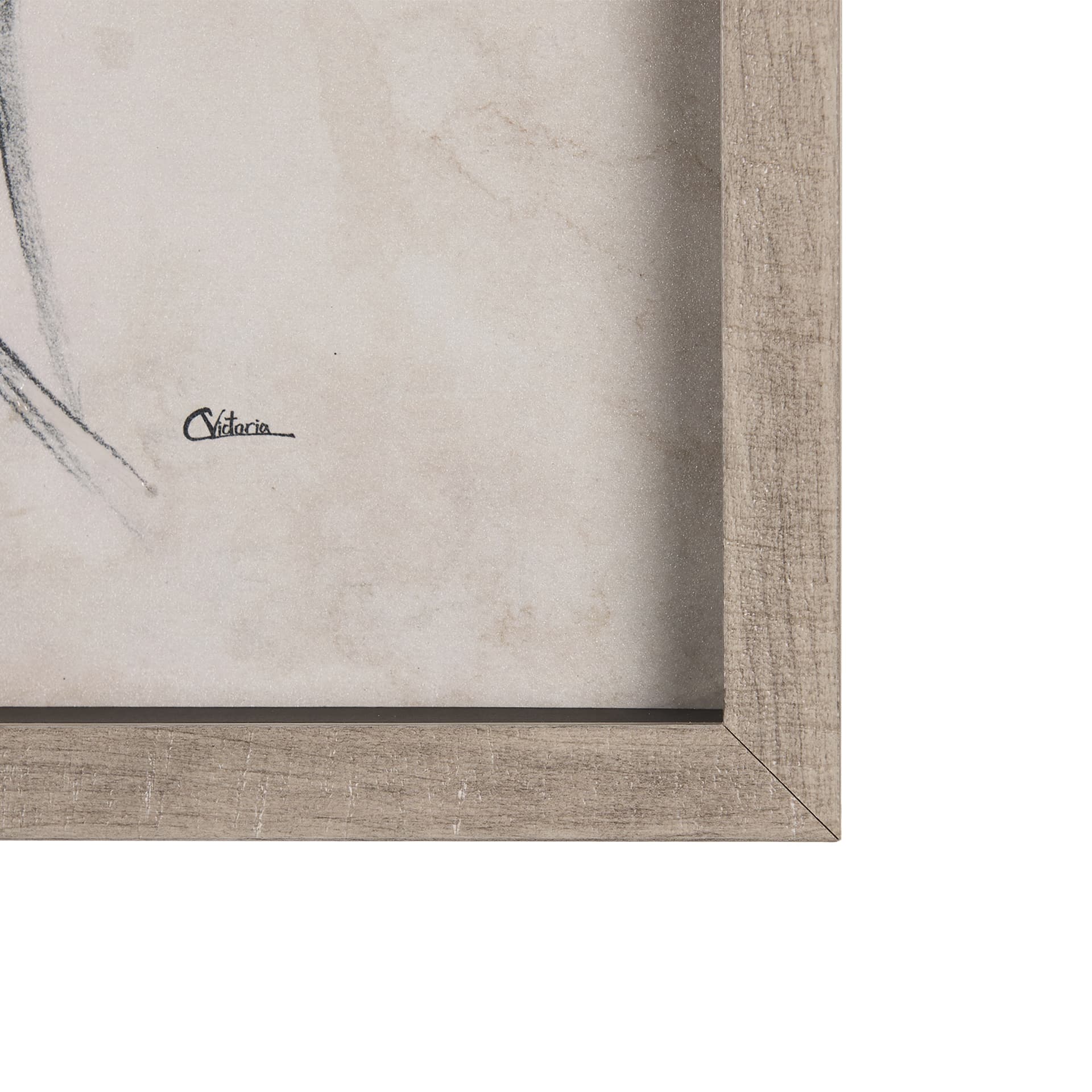 Chamomile Drawing I by Mercana Studio Hand Embellished Textured Framed Art Print Matted under Glass — product photograph
