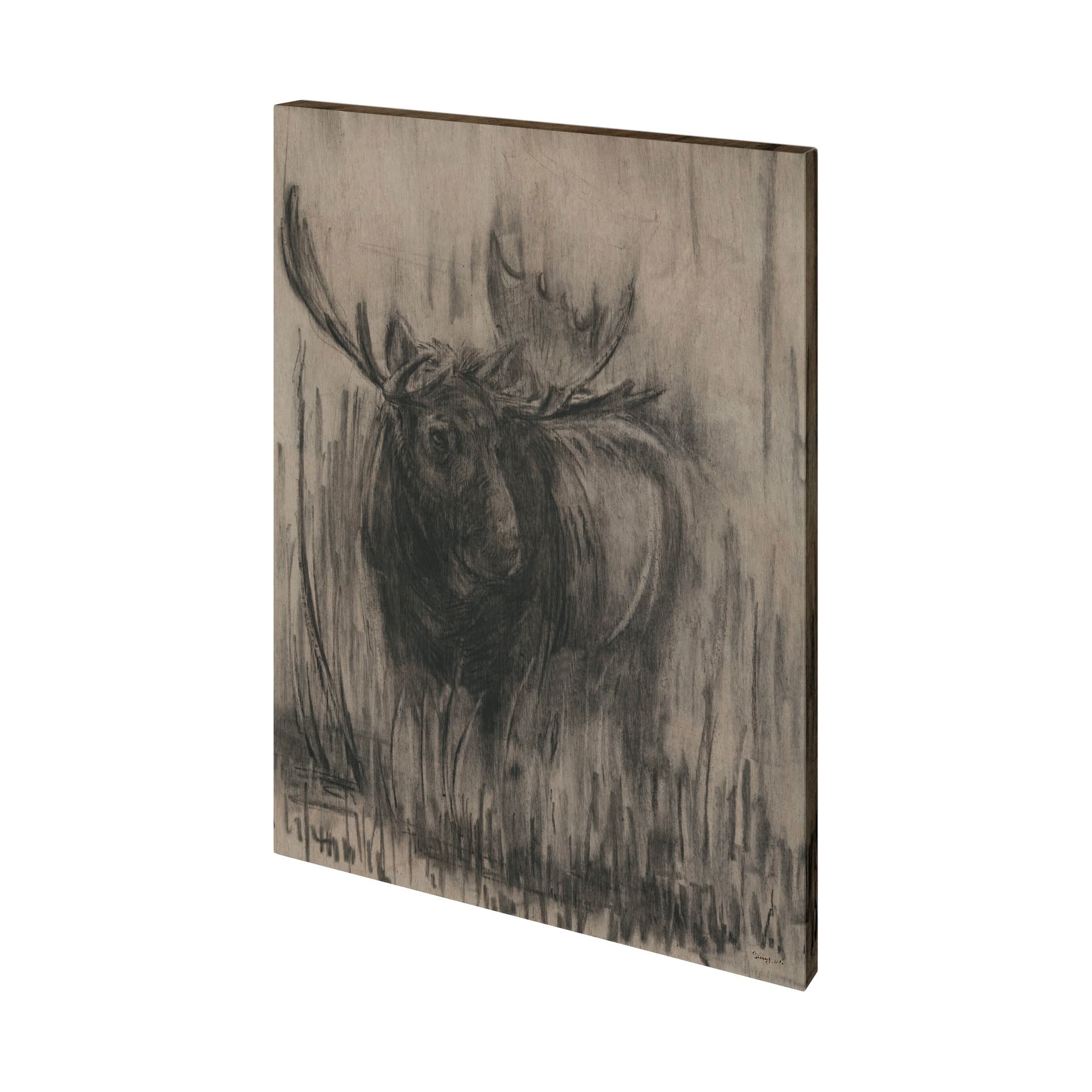 Bear & Moose I by Mercana Studio a Hand Embellished Textured Canvas — product photograph