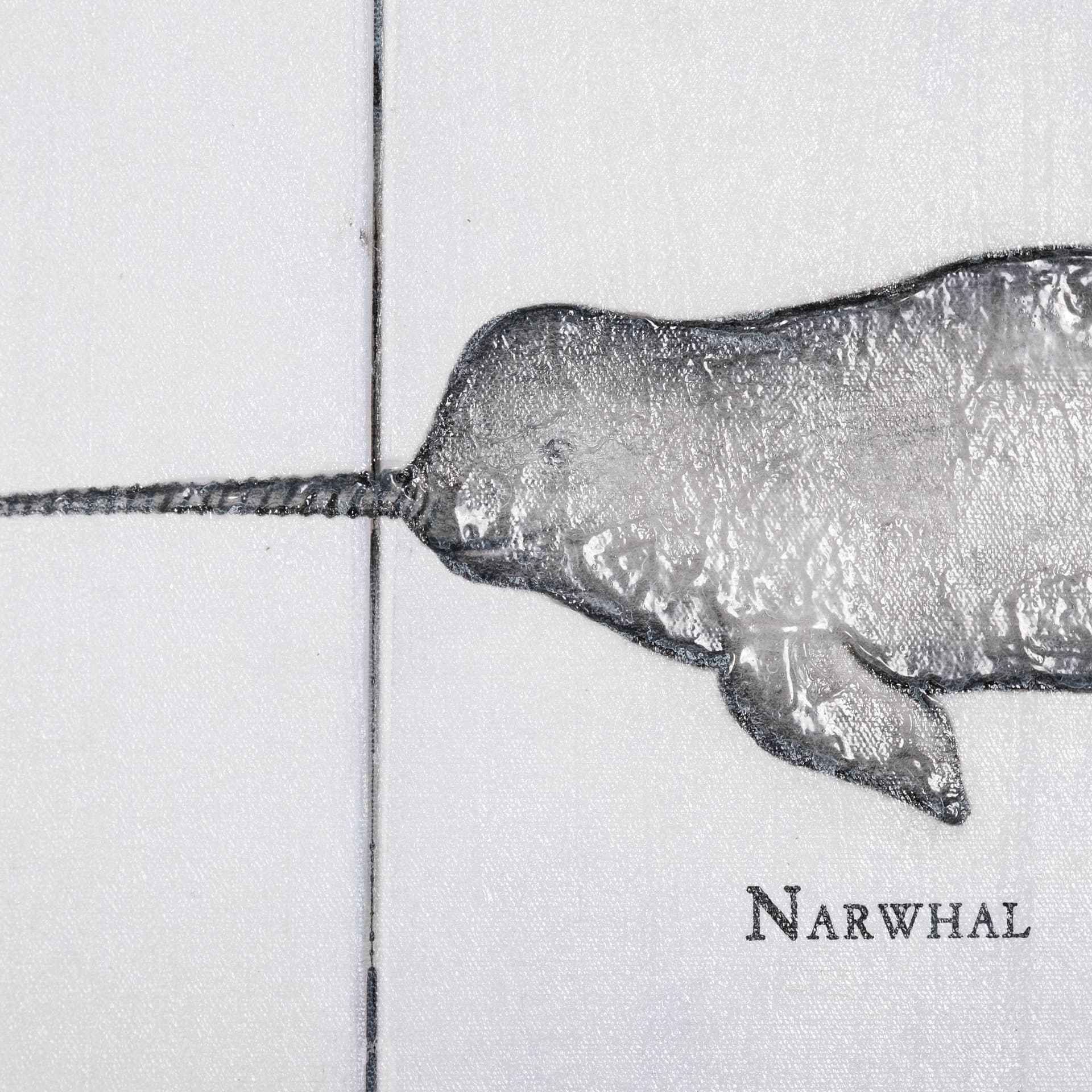 Narwhal by Mercana Studio a Hand Embellished Textured Canvas — product photograph