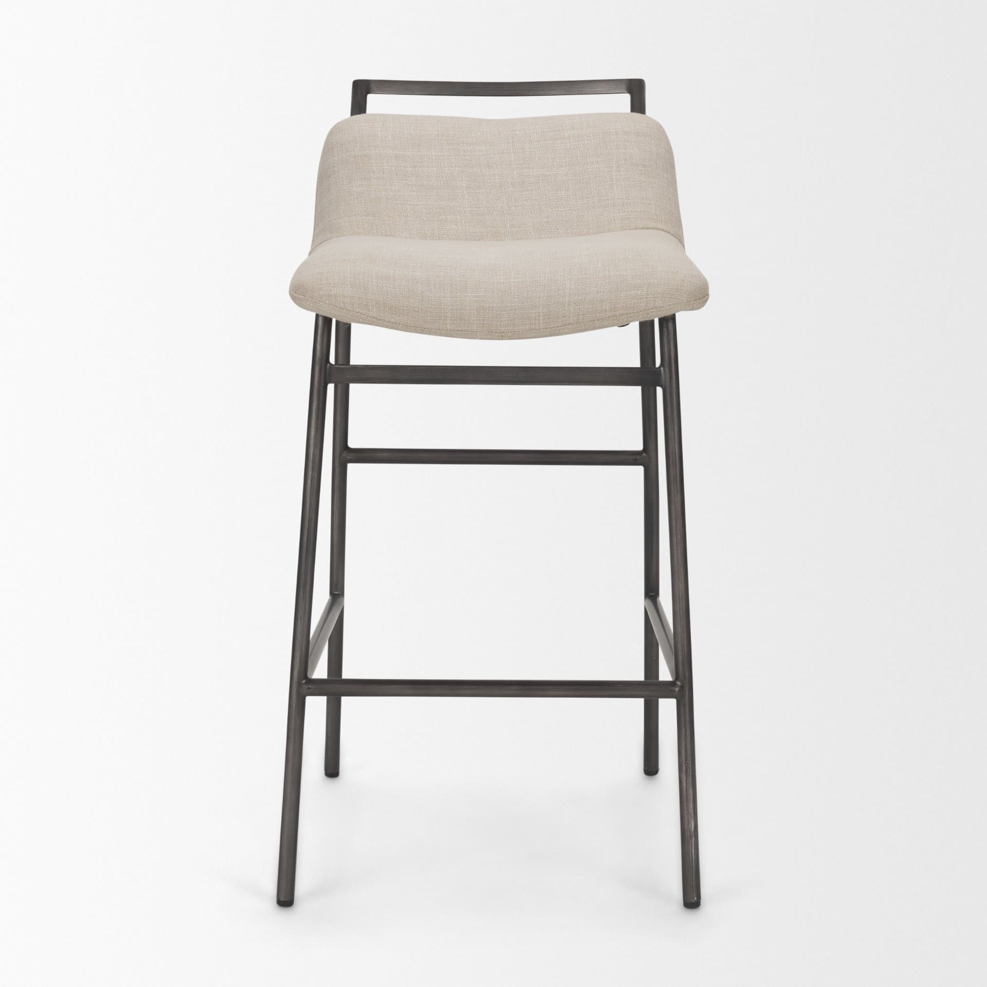 Kavalan Backless 33.5in Seat Counter Stool | Sand Fabric w/ Stool — product photograph