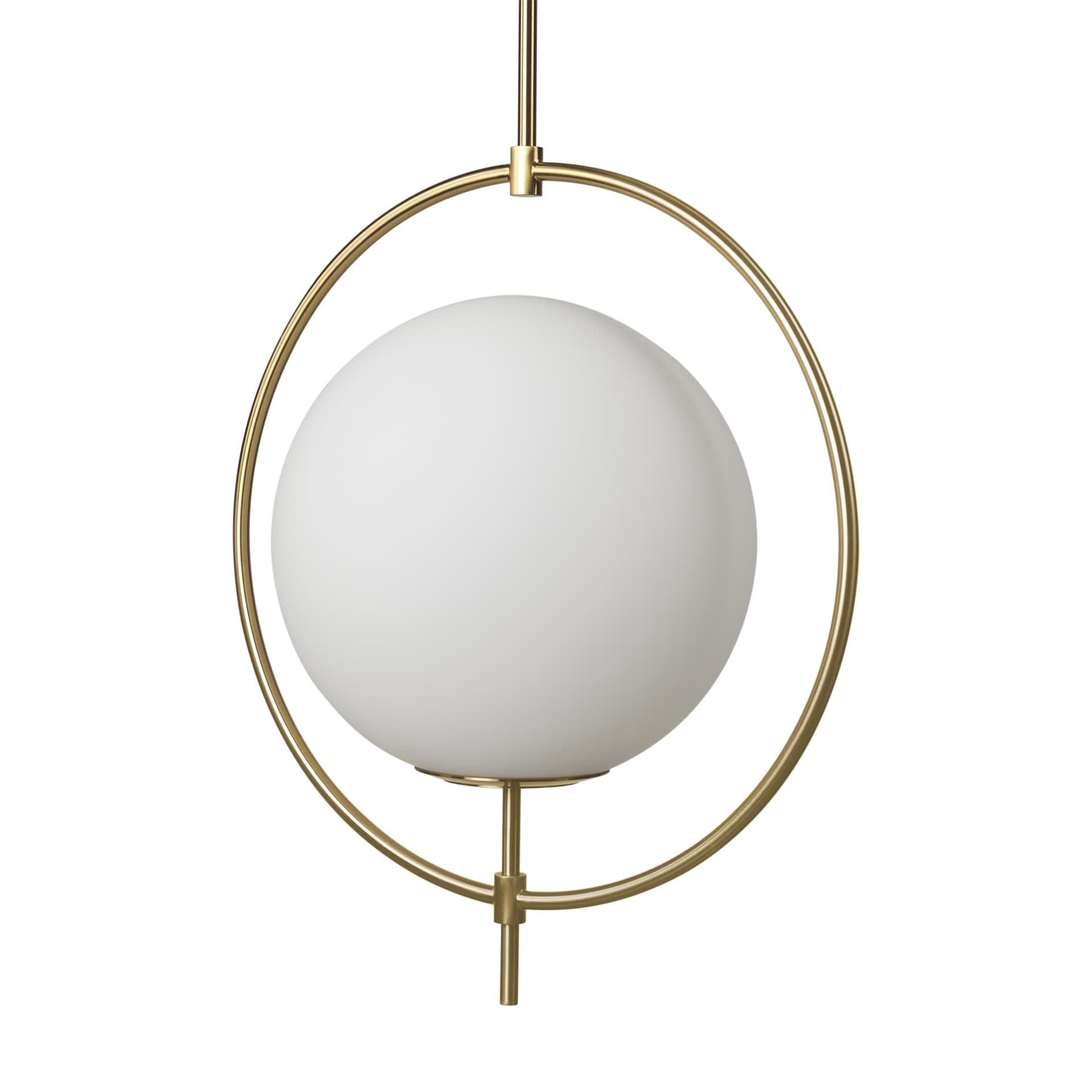 Farrah Frosted Glass Globe w/ Gold Metal Pendant Light — product photograph