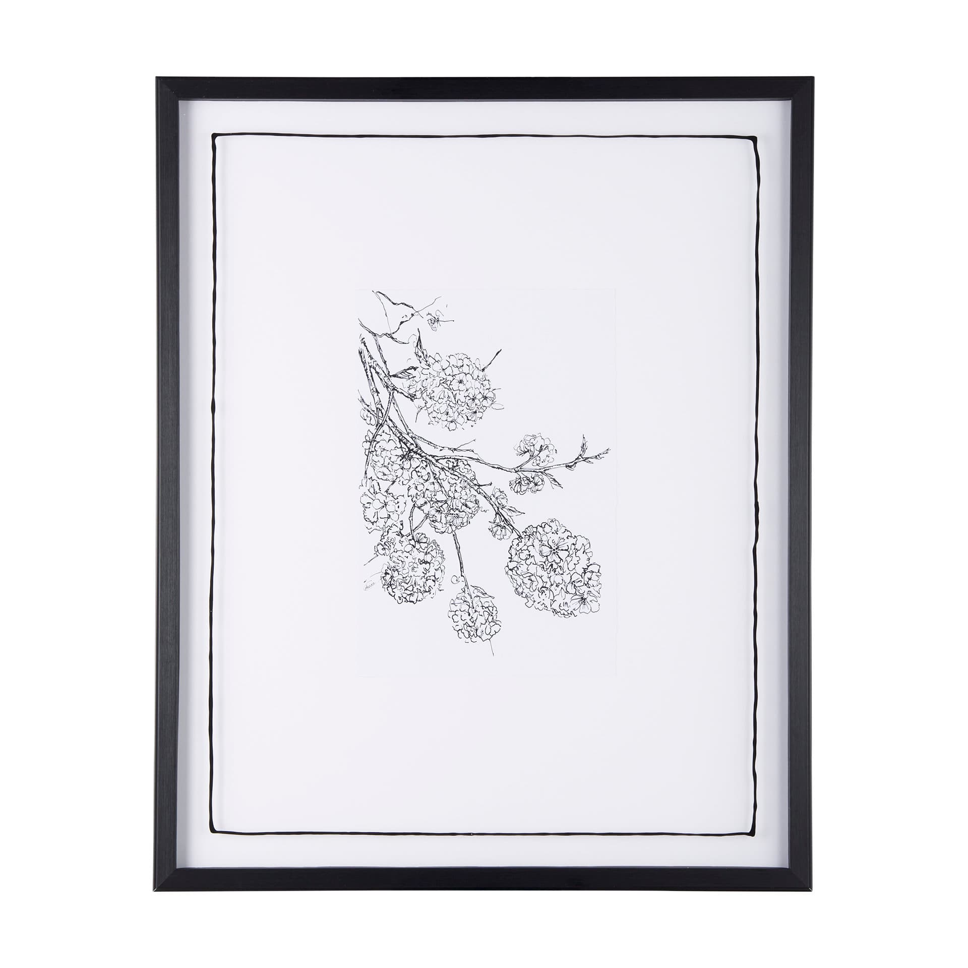 Spring Blooming IX by Mercana Studio a Hand Embellished Textured Framed Art Print Matted under Glass — product photograph