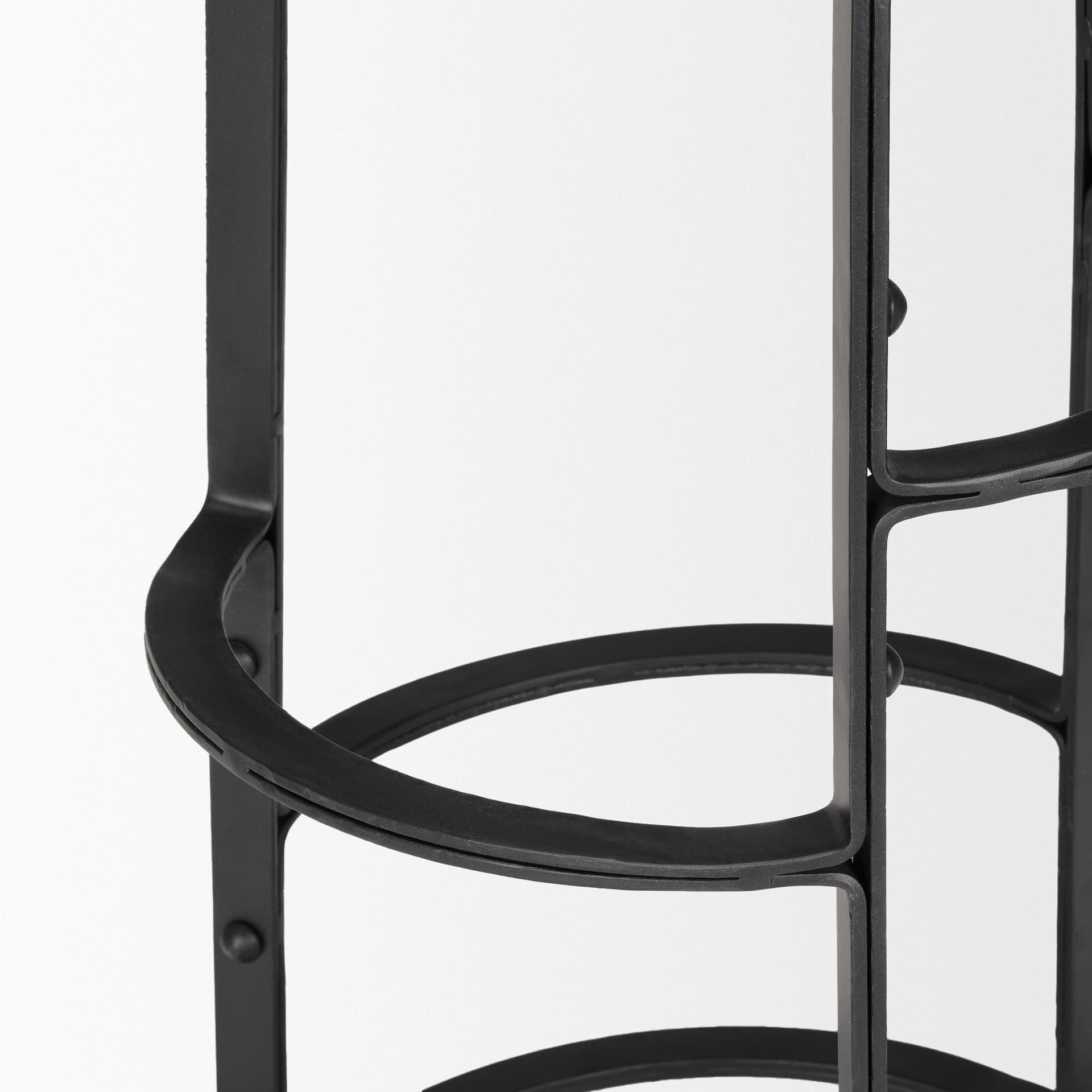 Neo Backless 26.3in Seat Counter Stool | Brown Wood w/ Black Metal — product photograph