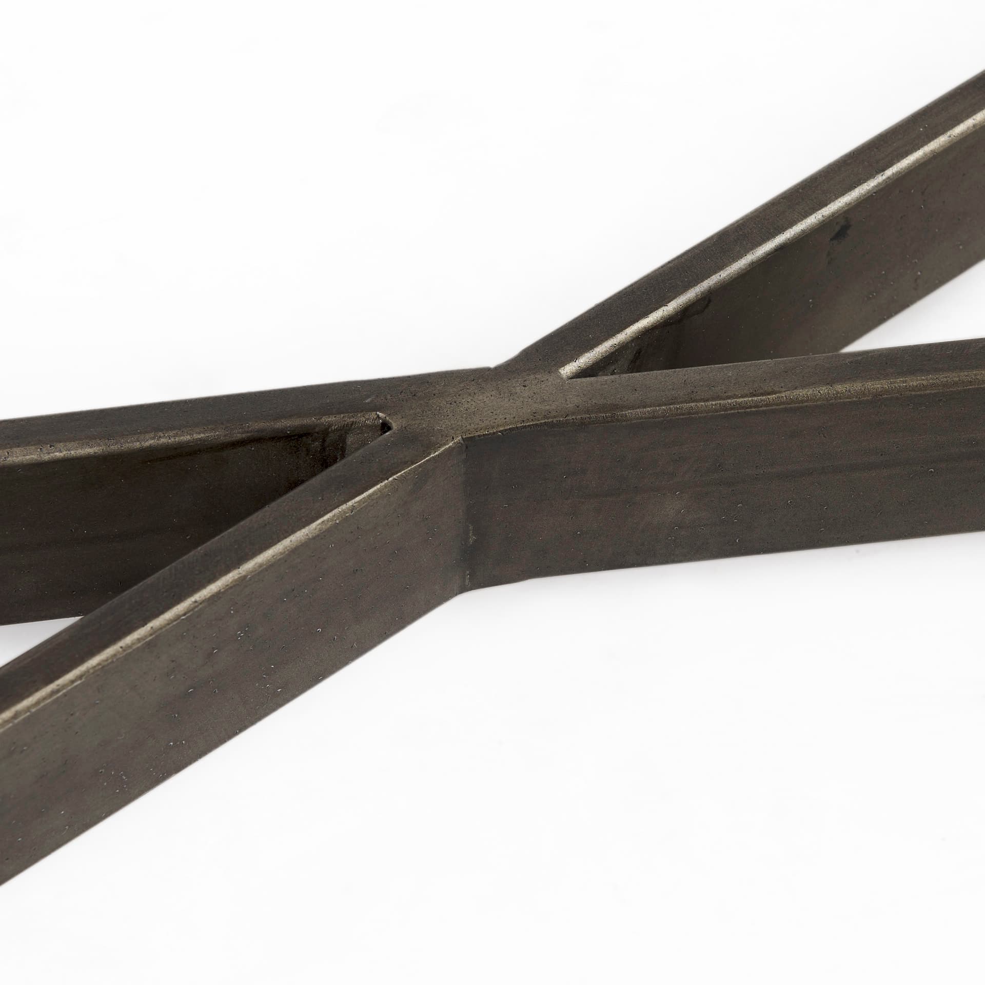 Faye 50L x 15W x 30H Medium Brown Wood W/Antique Nickel Metal Base Console Table — product photograph