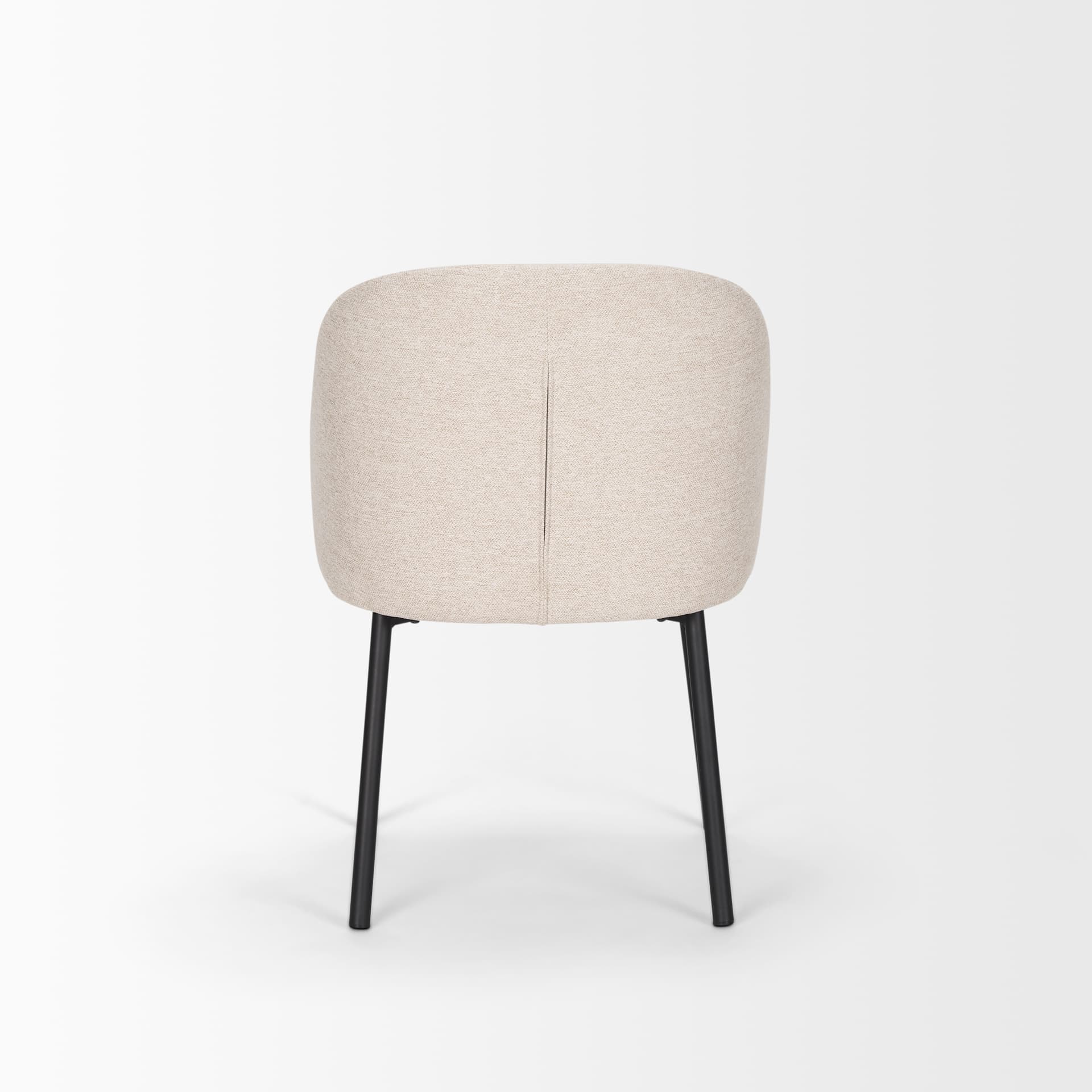 Shannon Contoured Back Dining Side Chair | Oatmeal Fabric w/ Metal — product photograph