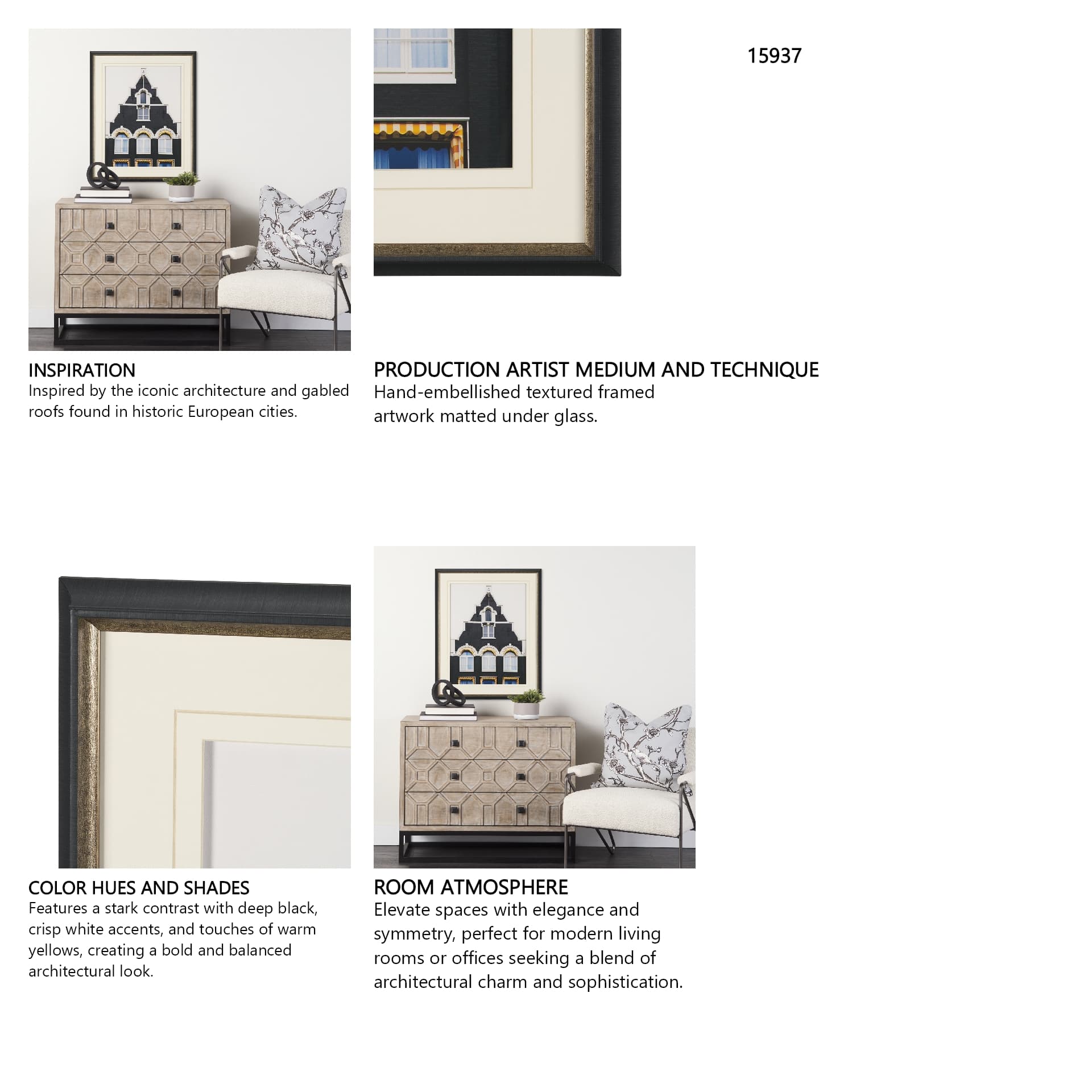 Discerning Domicile by Irene Sucocki Framed Art Print Matted under Glass — in a styled room