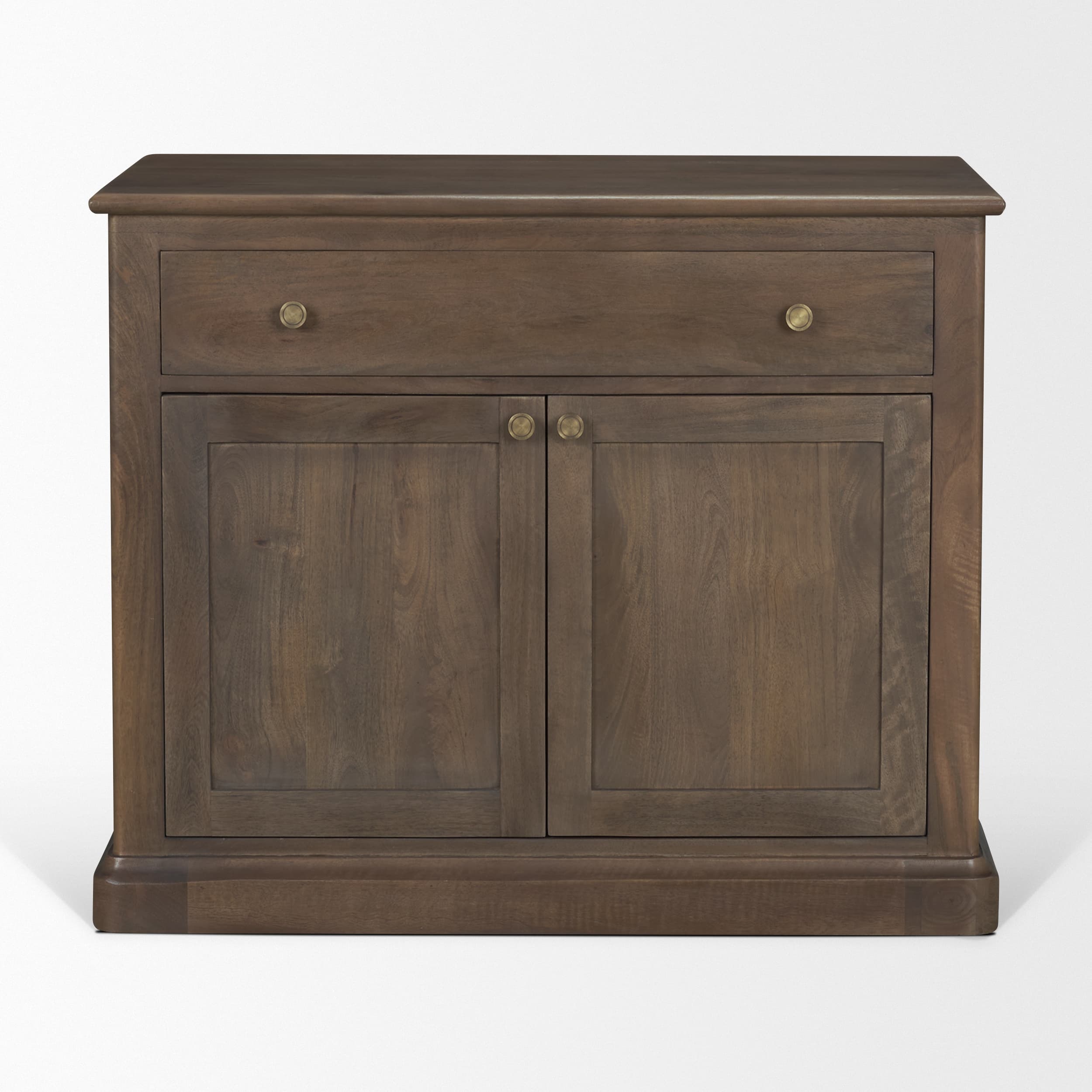 Baron Dark Brown Solid Wood w/ Antique Knobs 2-Door Accent Cabinet — product photograph