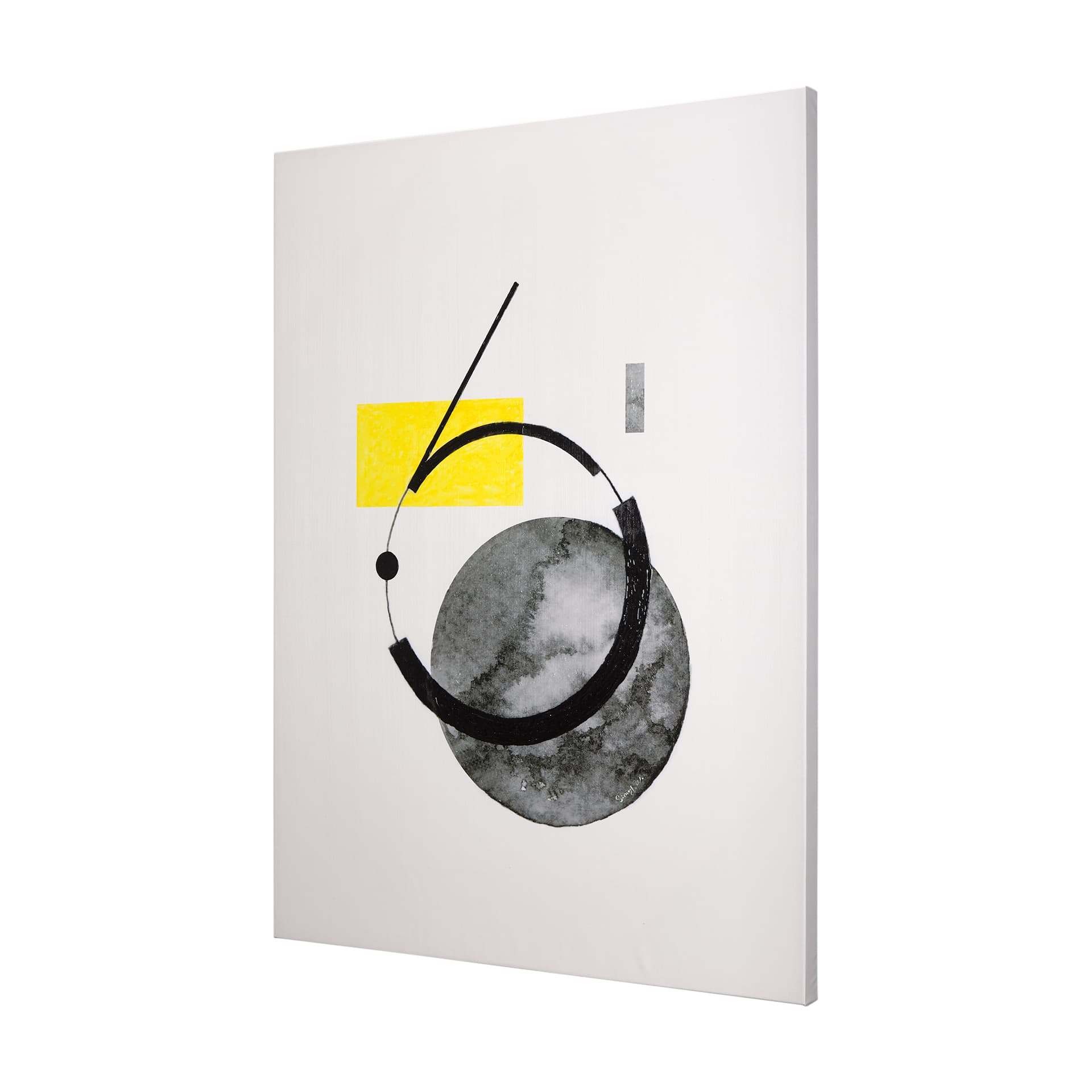 Numbers VI by Mercana Studio a Hand Embellished Textured Canvas — product photograph