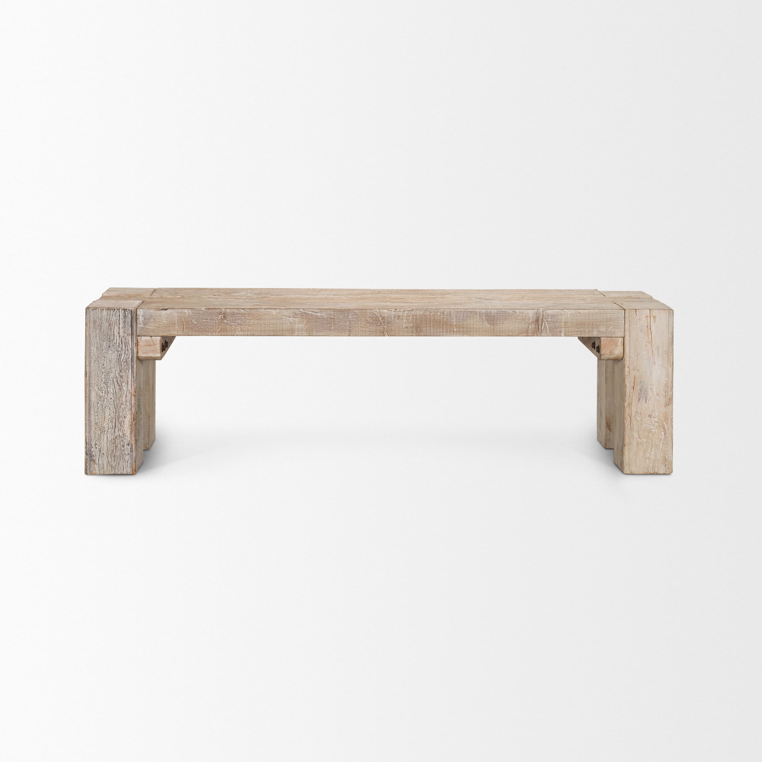 McArthur 64" Whitewash Reclaimed Wood Bench — product photograph