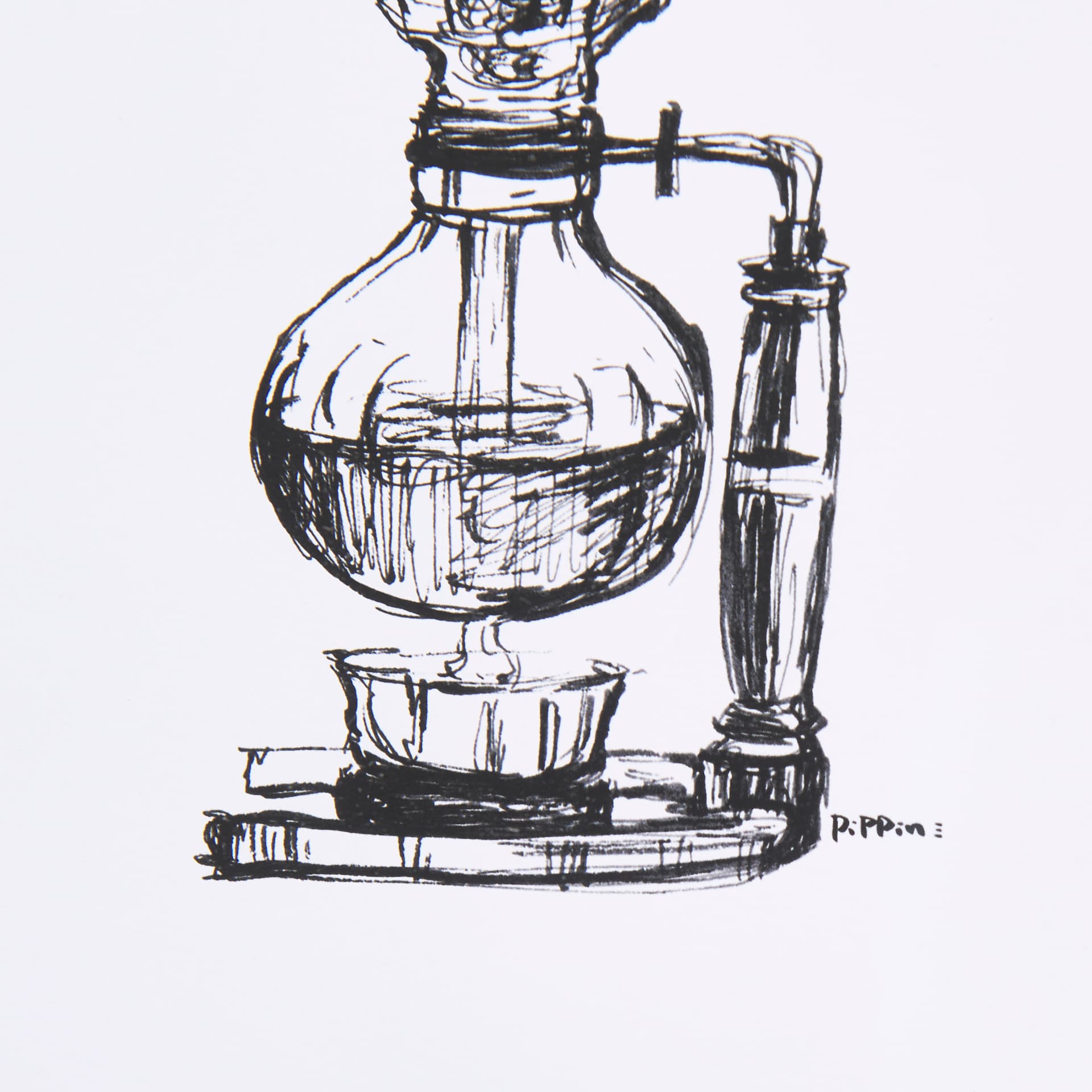 Siphon Coffee Maker by Simeng a Framed Art Print Matted under Glass — product photograph