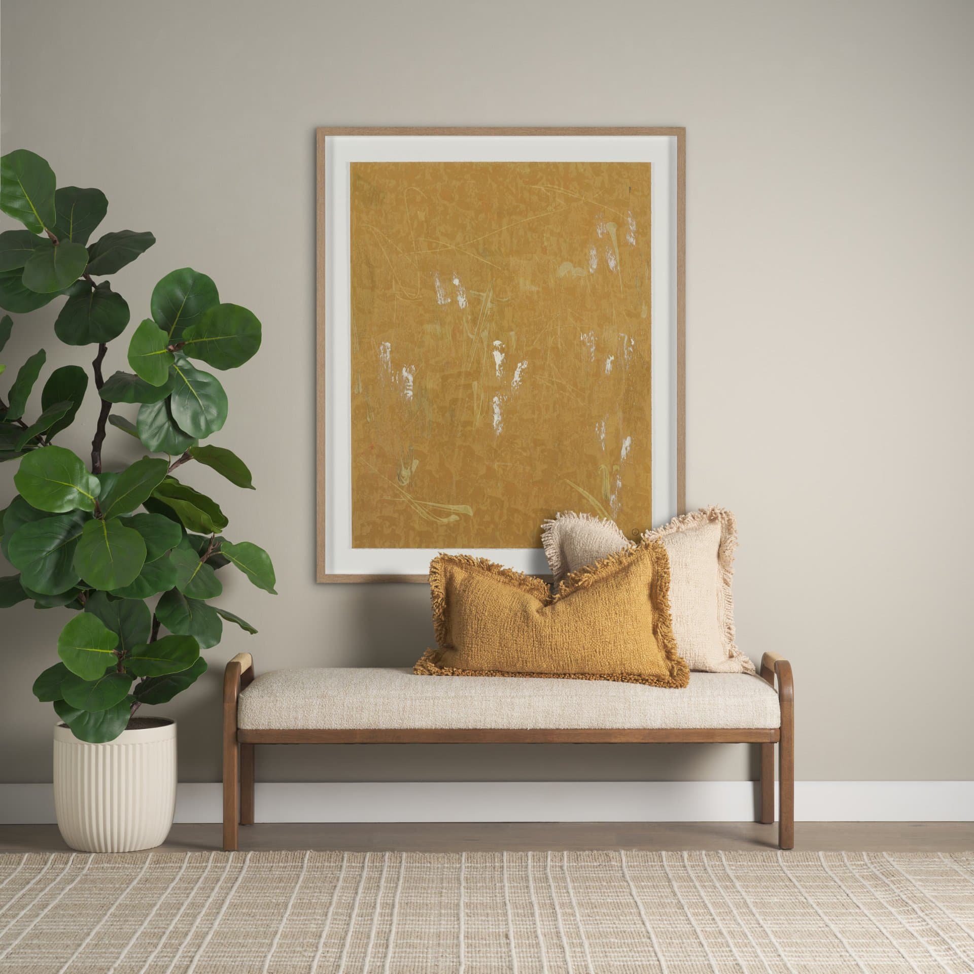 Mental Crossfire I by Mercana Studio Hand-Embellished Textured Framed Artwork Matted under Glass — in a styled room