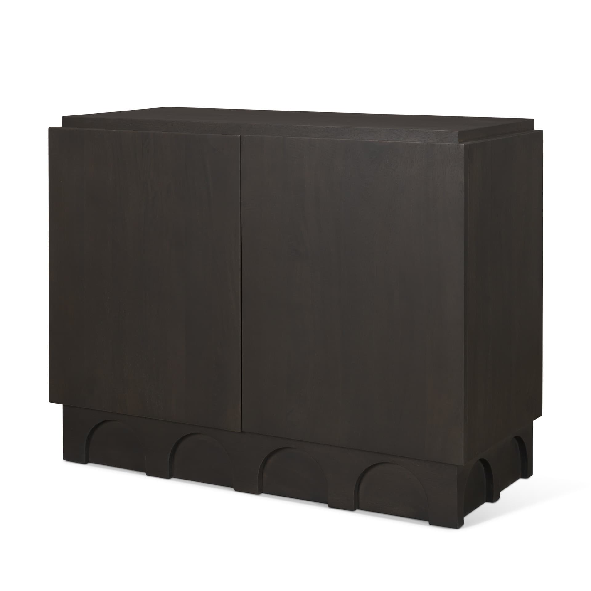 Wagner Dark Brown Wood w/ Arched Design Accent Cabinet — product photograph